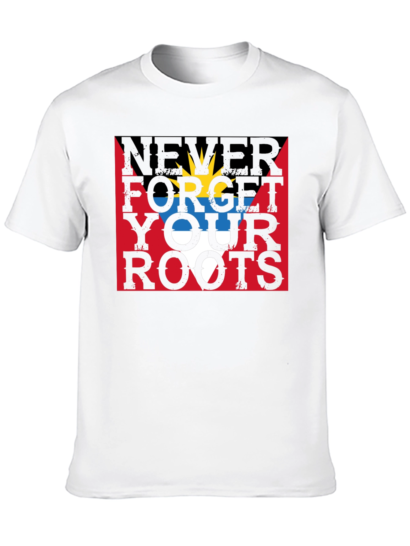 Never Forget Your Roots Antigua Flag T-Shirt