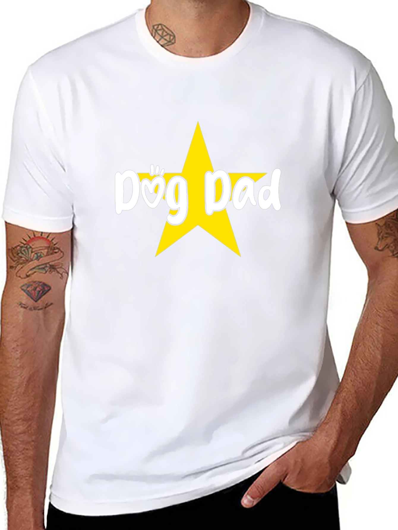 Dog Dad Star Graphic Tee - Black