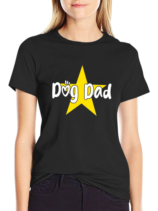 Dog Dad Star Graphic Tee - Black