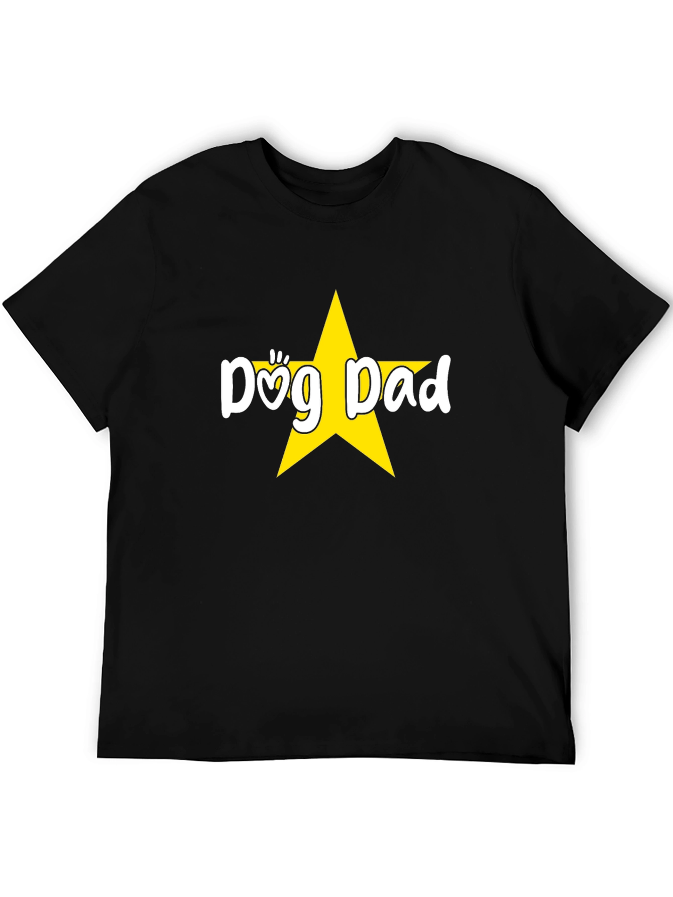 Dog Dad Star Graphic Tee - Black