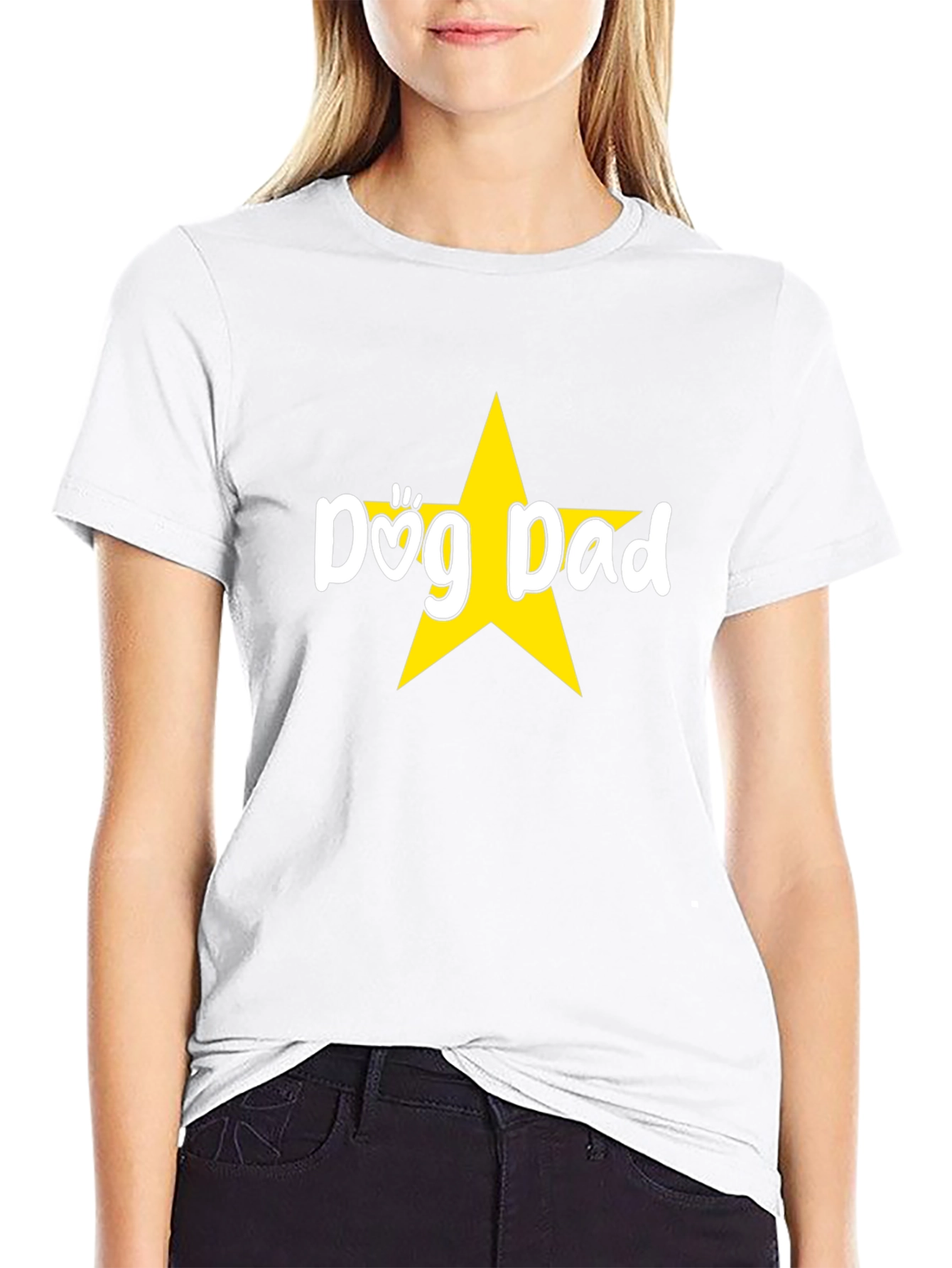 Dog Dad Star Graphic Tee - Black