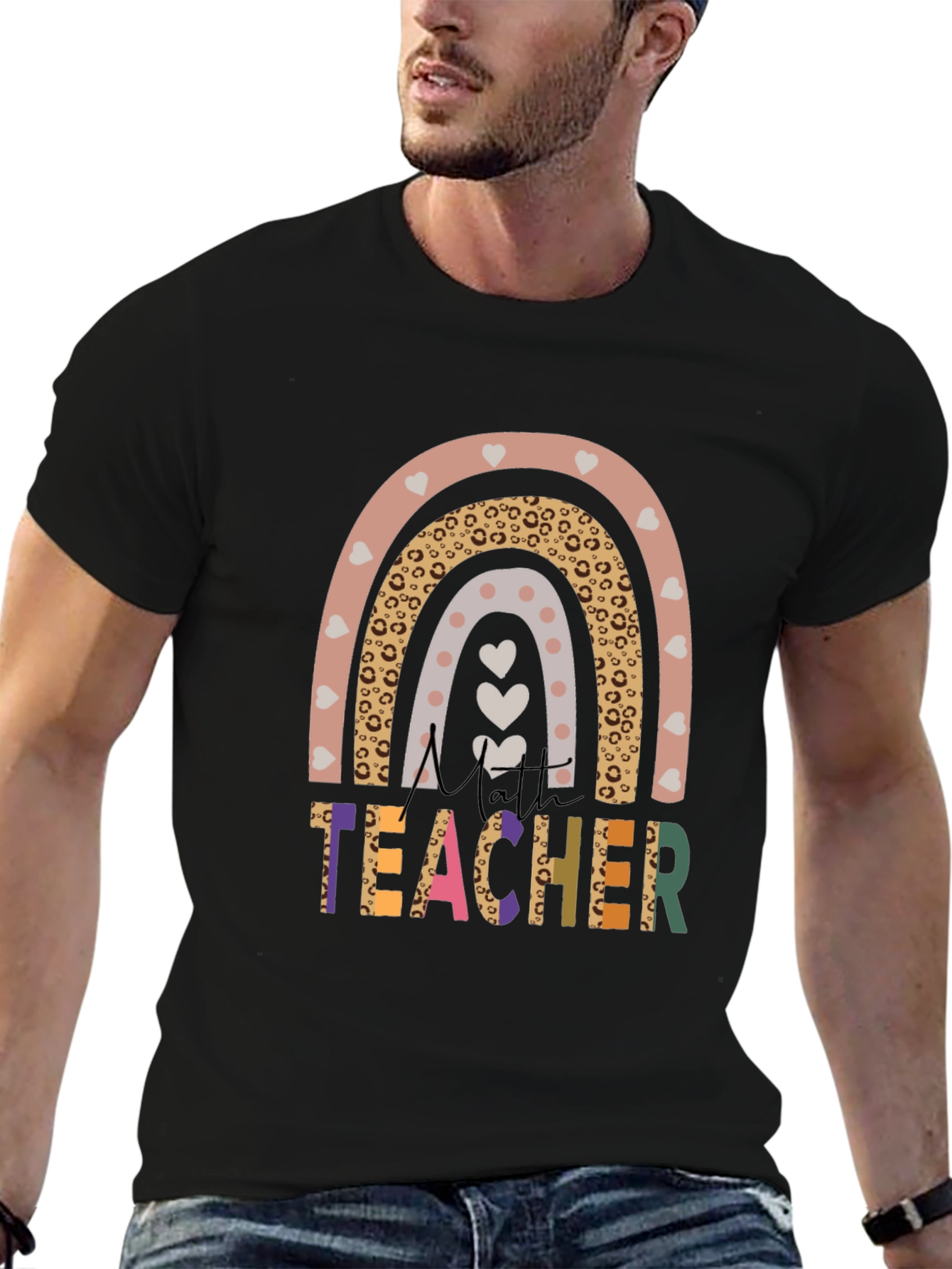 Cute Teacher Rainbow Graphic T-Shirt