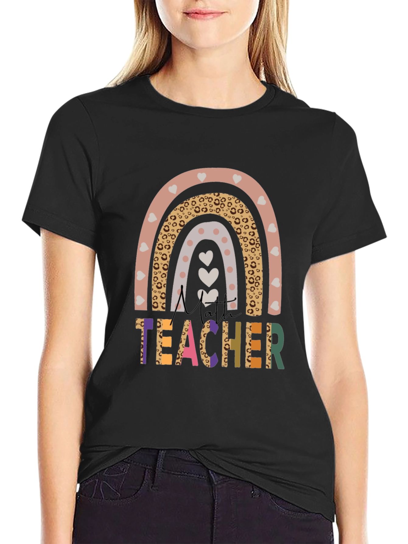 Cute Teacher Rainbow Graphic T-Shirt