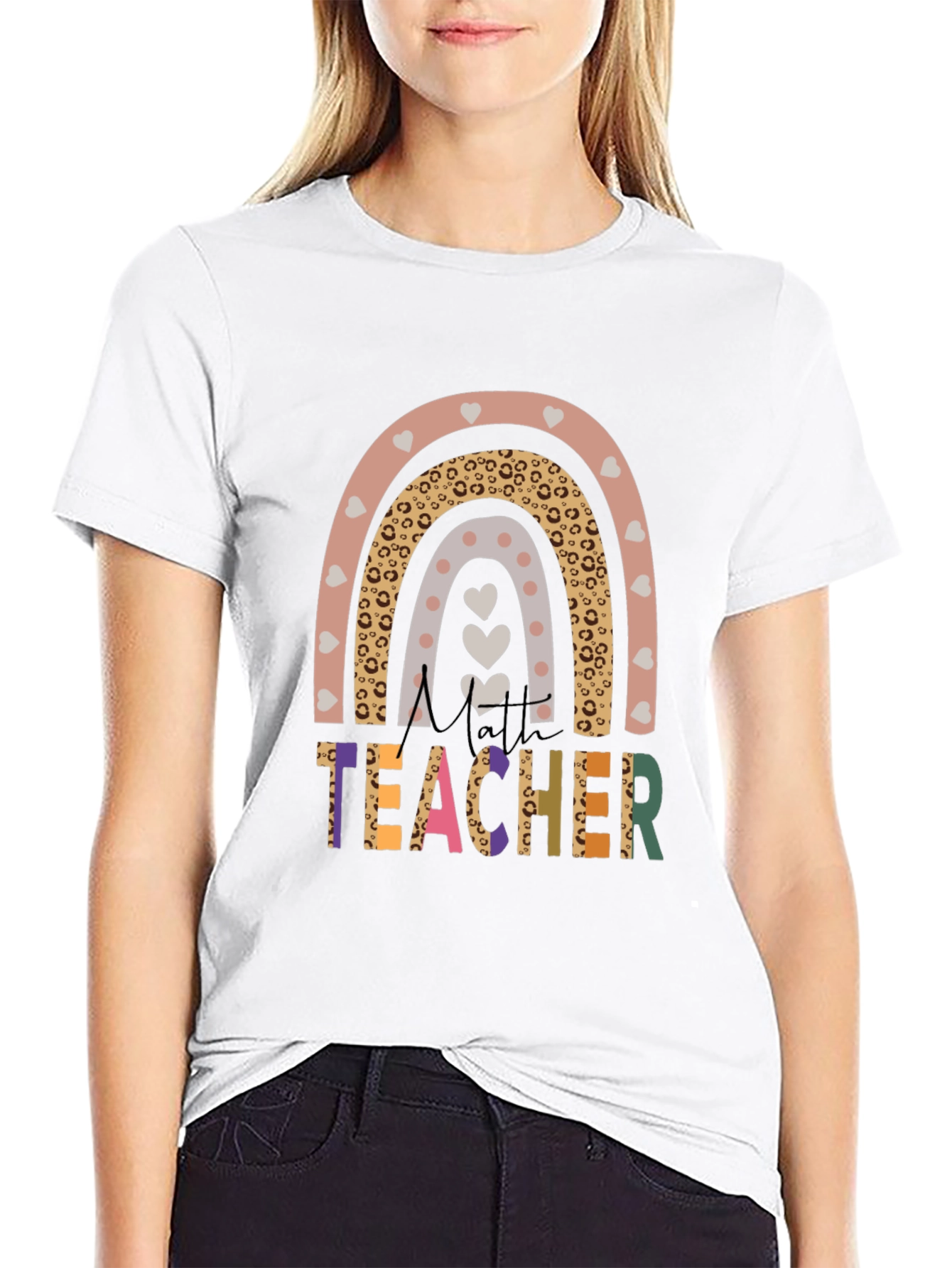 Cute Teacher Rainbow Graphic T-Shirt
