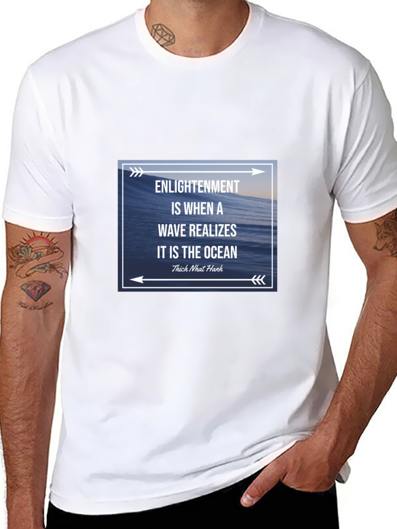 Enlightenment Wave Ocean T-Shirt - Thich Nhat Hanh Quote