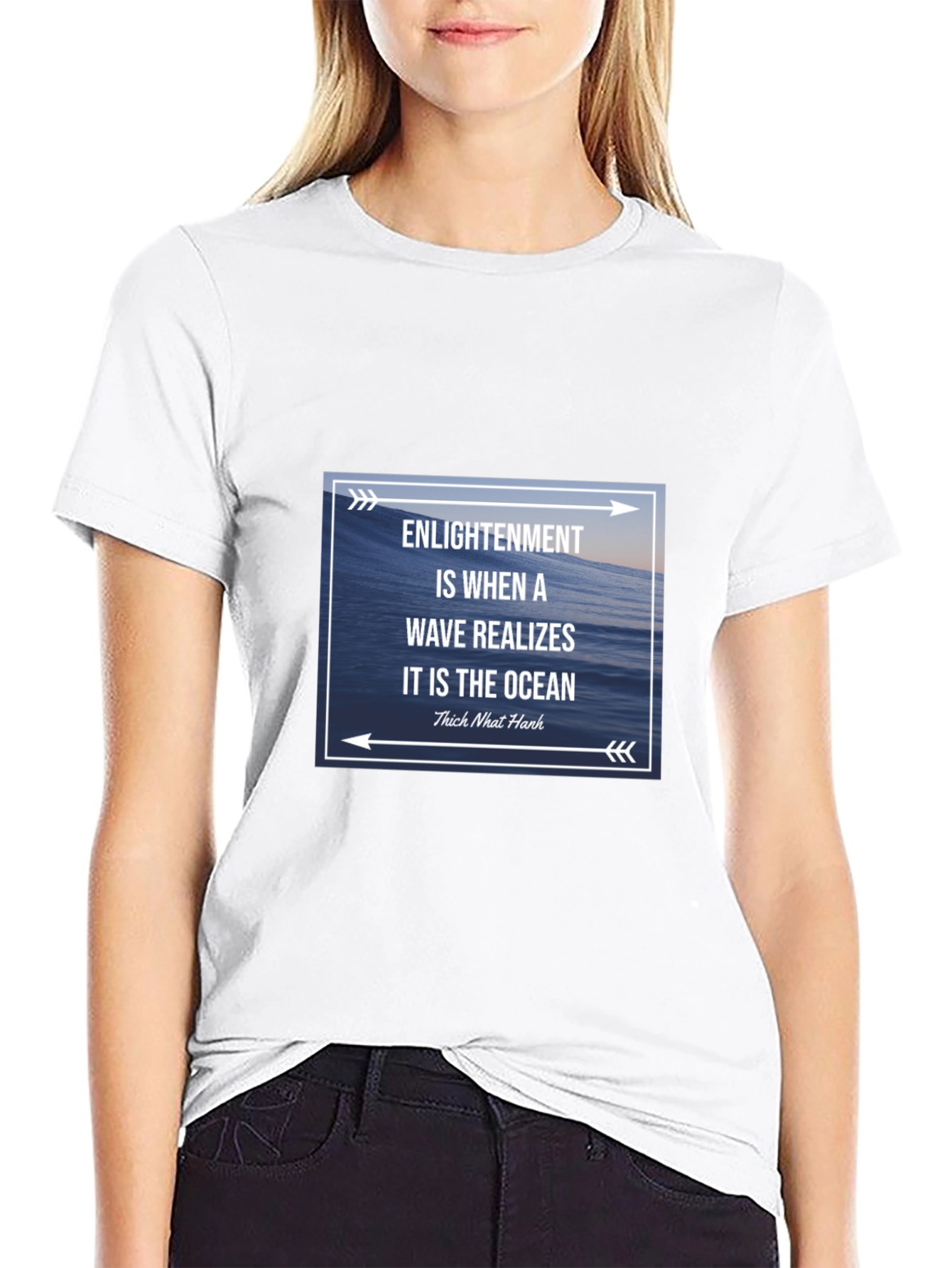 Enlightenment Wave Ocean T-Shirt - Thich Nhat Hanh Quote