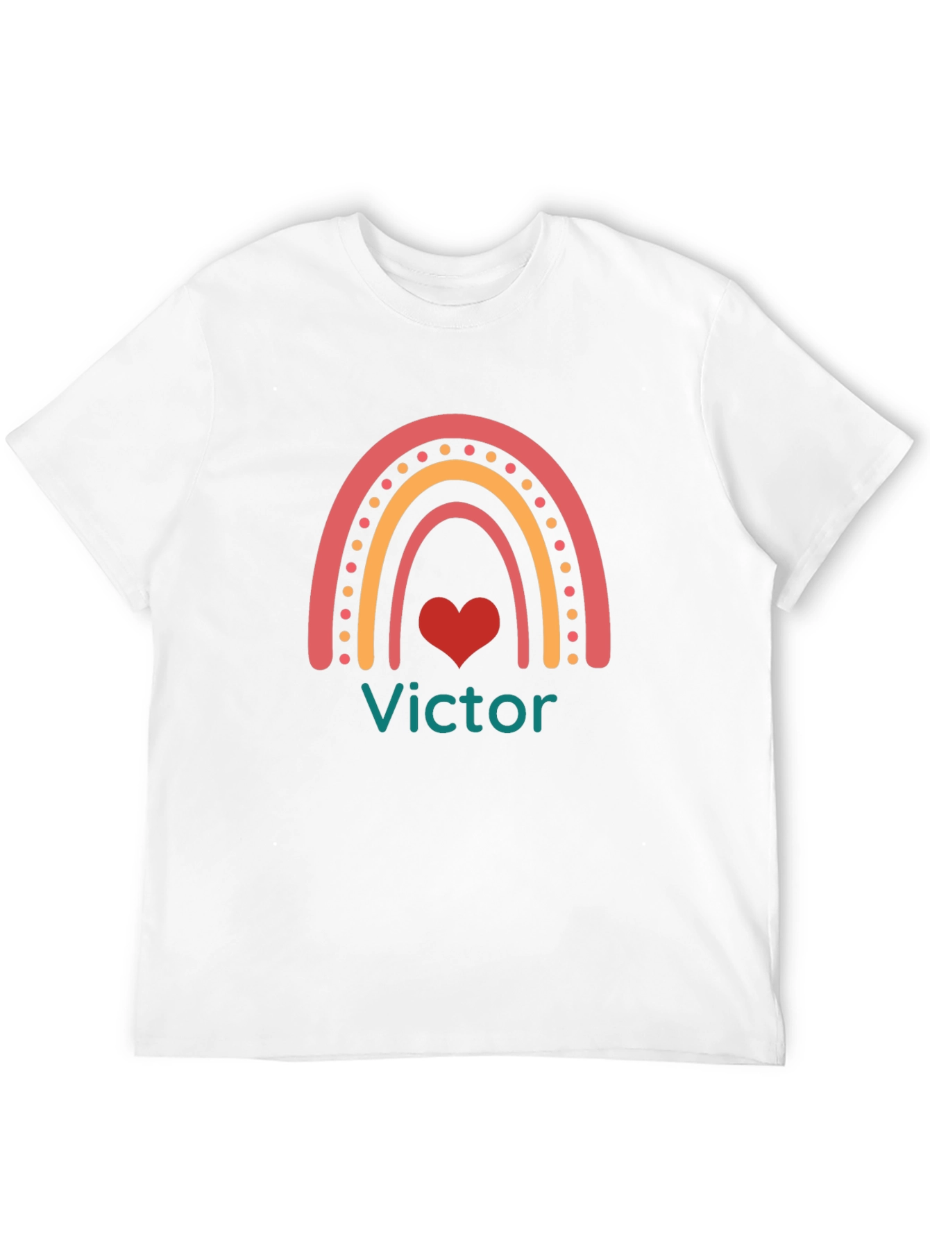 Rainbow Heart Personalized Mens T-Shirt