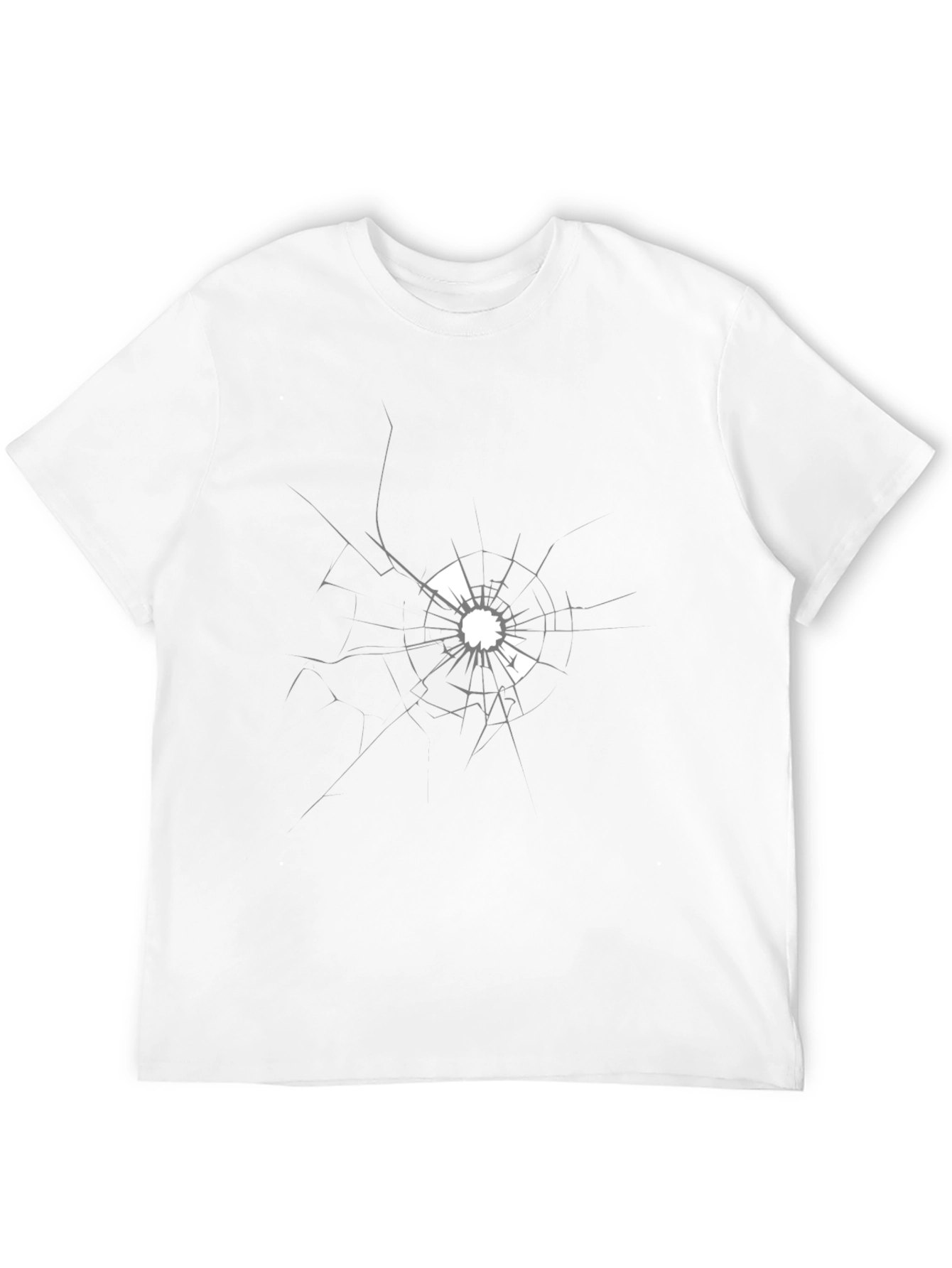 Shattered Glass Graphic Tee - Stylish Black Cotton T-Shirt