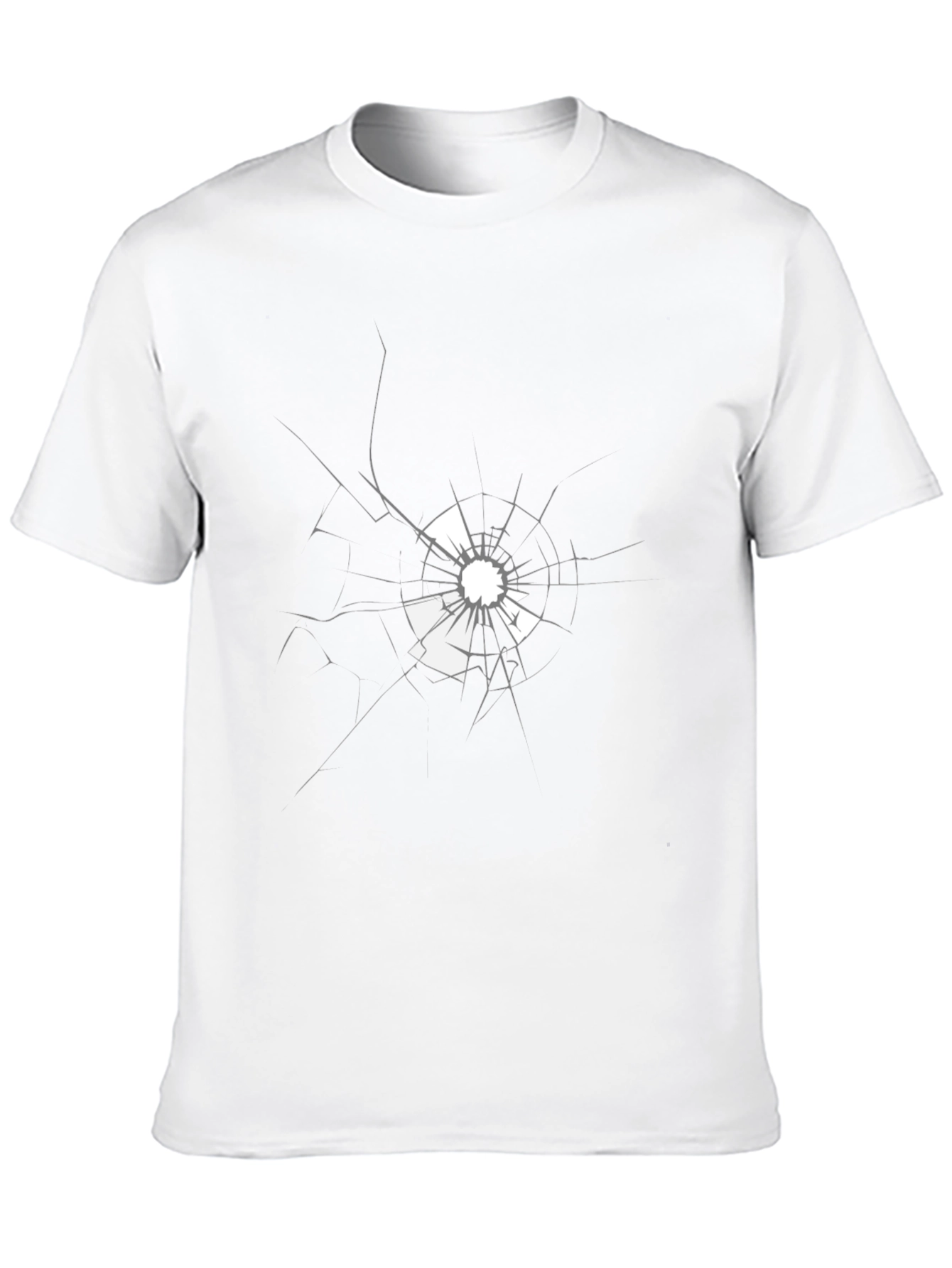 Shattered Glass Graphic Tee - Stylish Black Cotton T-Shirt