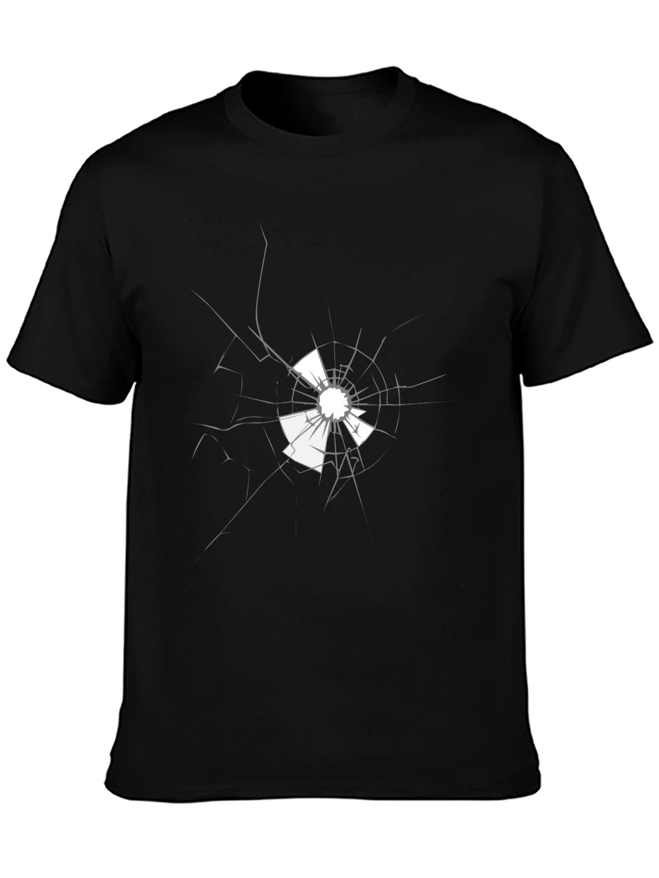 Shattered Glass Graphic Tee - Stylish Black Cotton T-Shirt