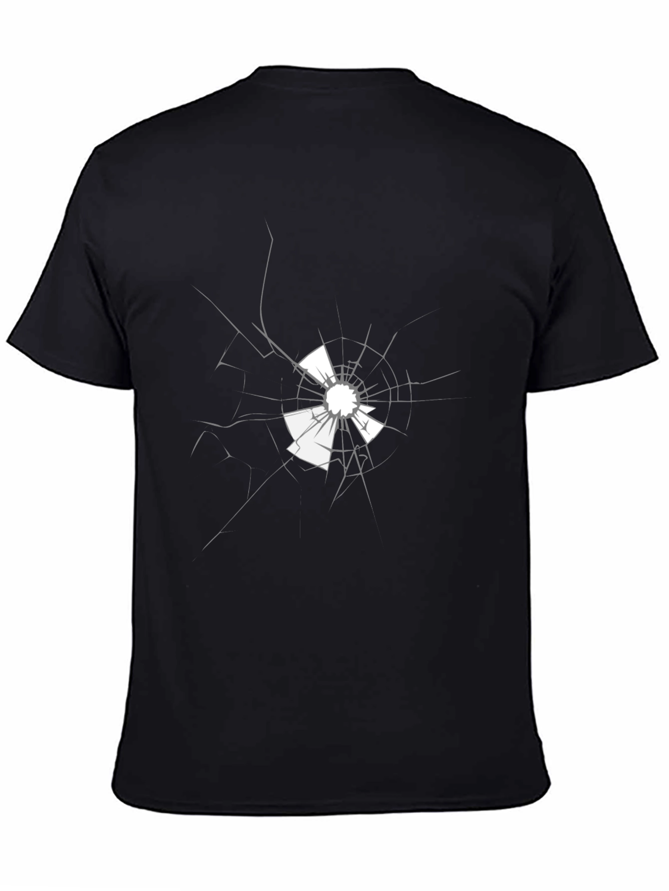 Shattered Glass Graphic Tee - Stylish Black Cotton T-Shirt