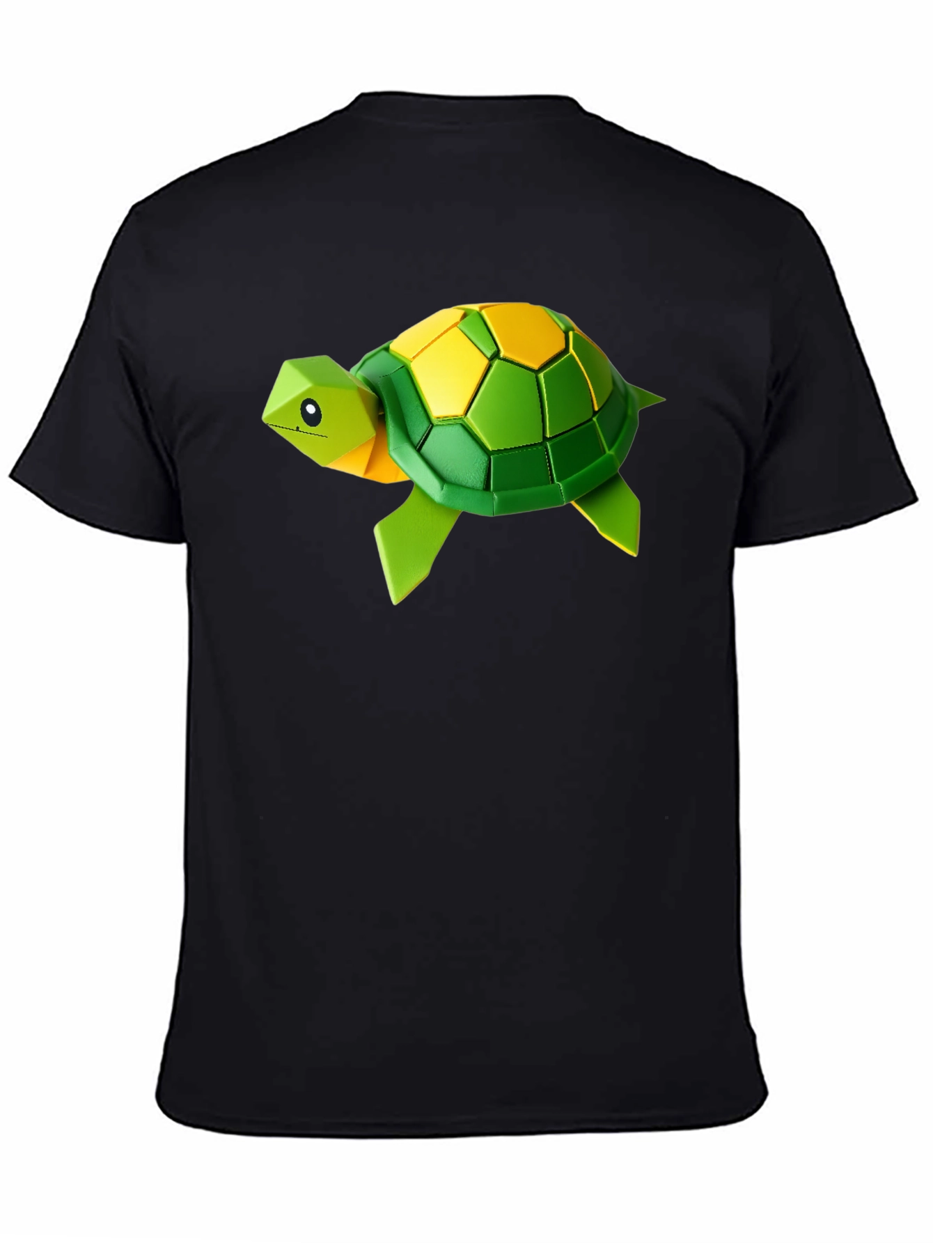 Geometric Turtle Graphic Tee - Stylish Black T-Shirt