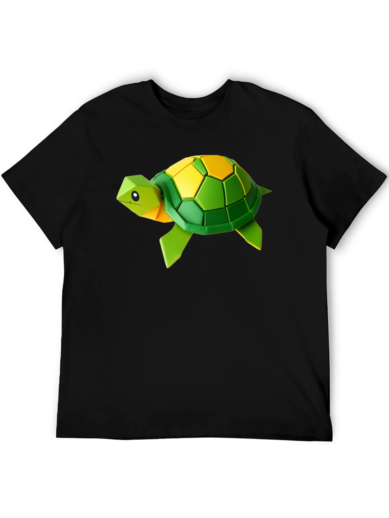 Geometric Turtle Graphic Tee - Stylish Black T-Shirt
