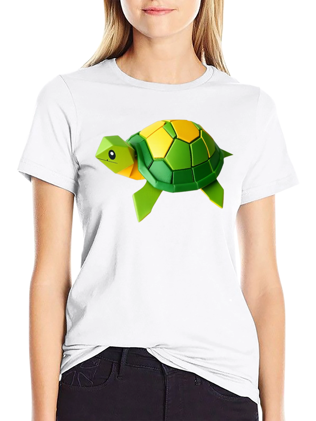 Geometric Turtle Graphic Tee - Stylish Black T-Shirt