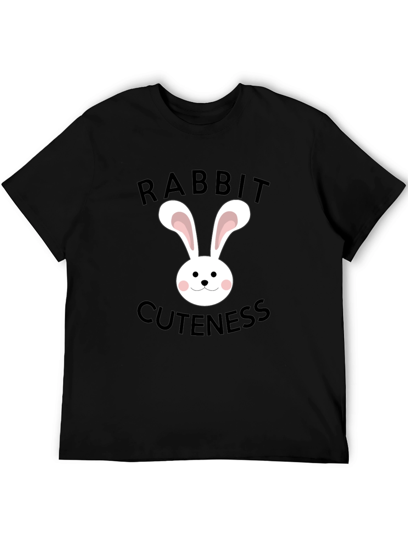 Rabbit Cuteness Black T-Shirt