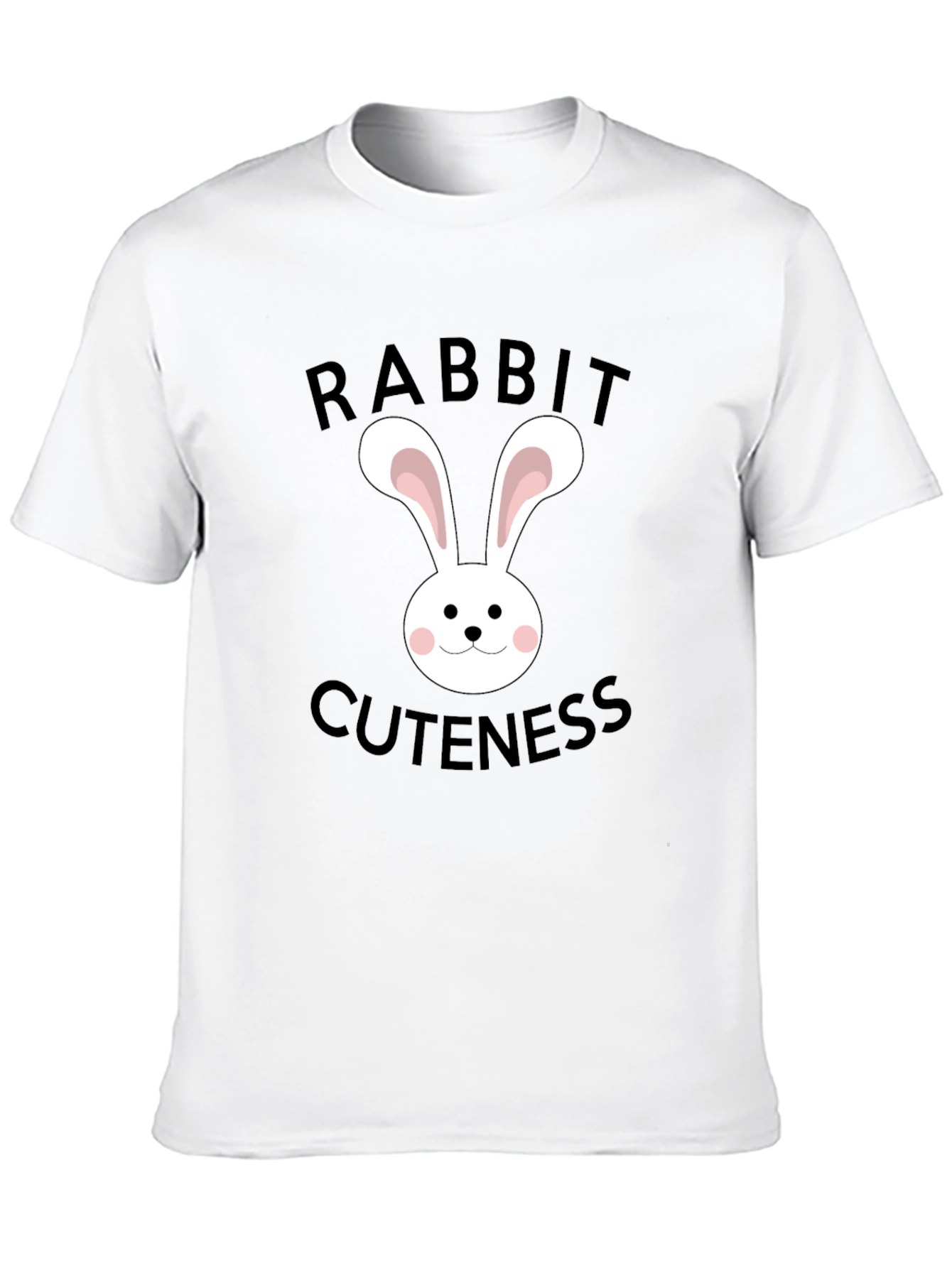 Rabbit Cuteness Black T-Shirt