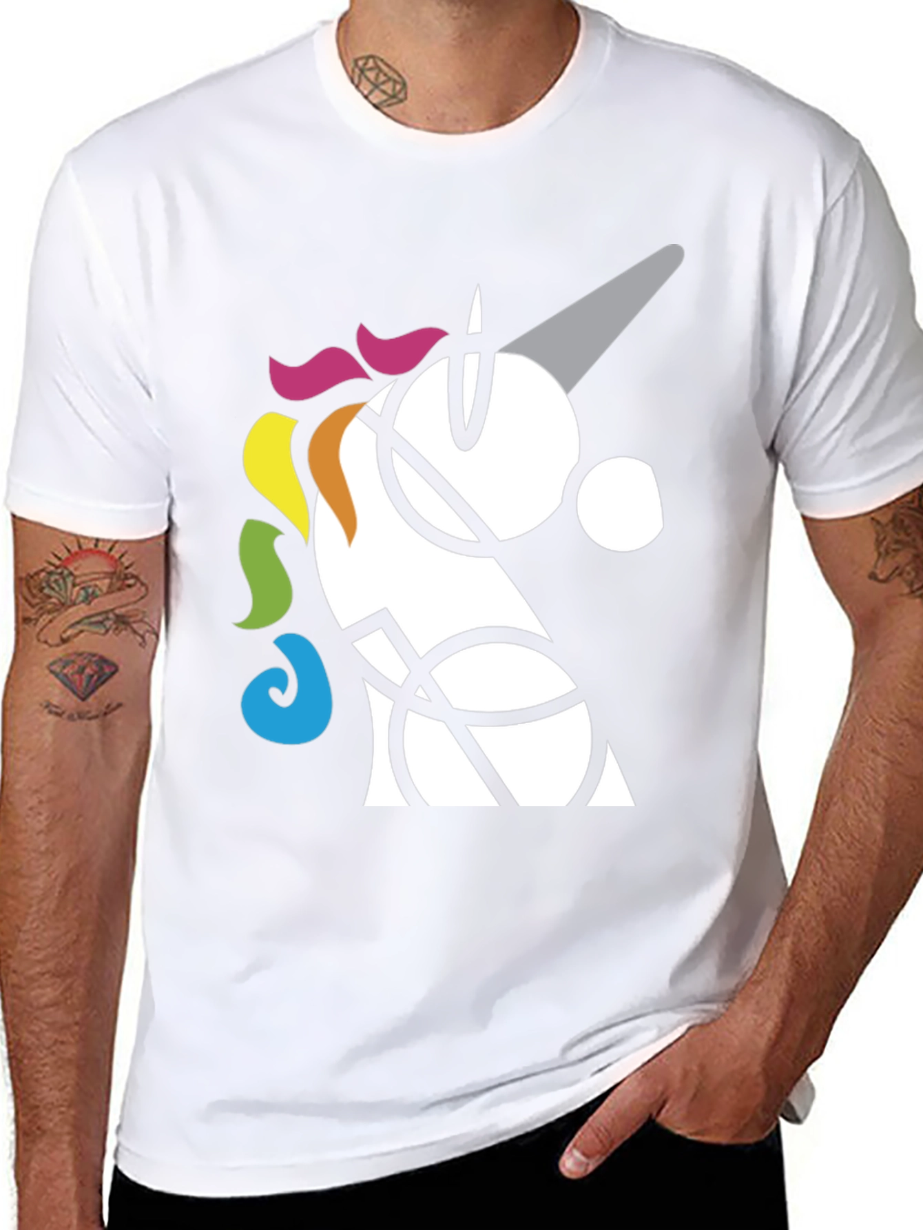 Abstract Unicorn Graphic T-Shirt