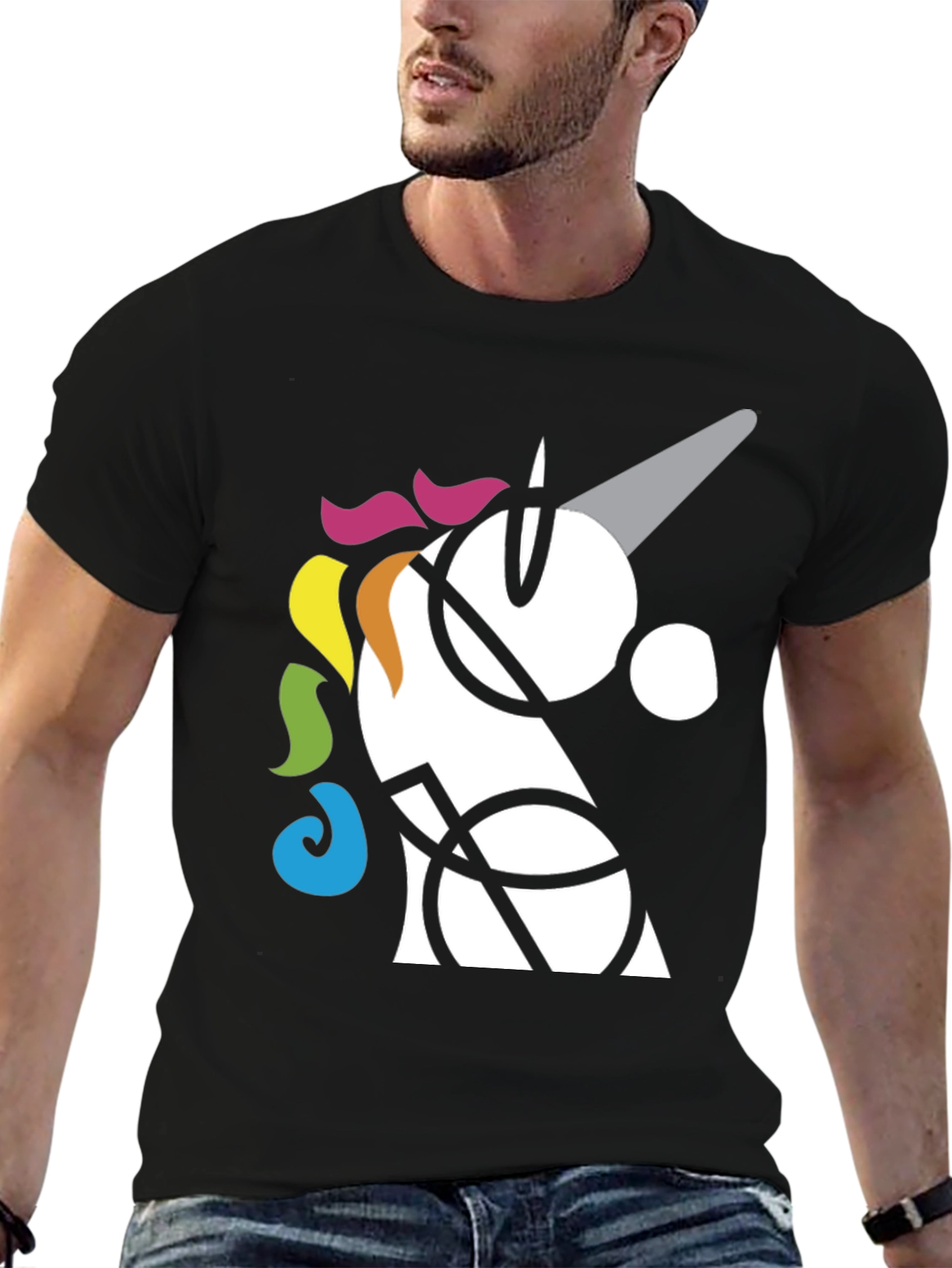 Abstract Unicorn Graphic T-Shirt