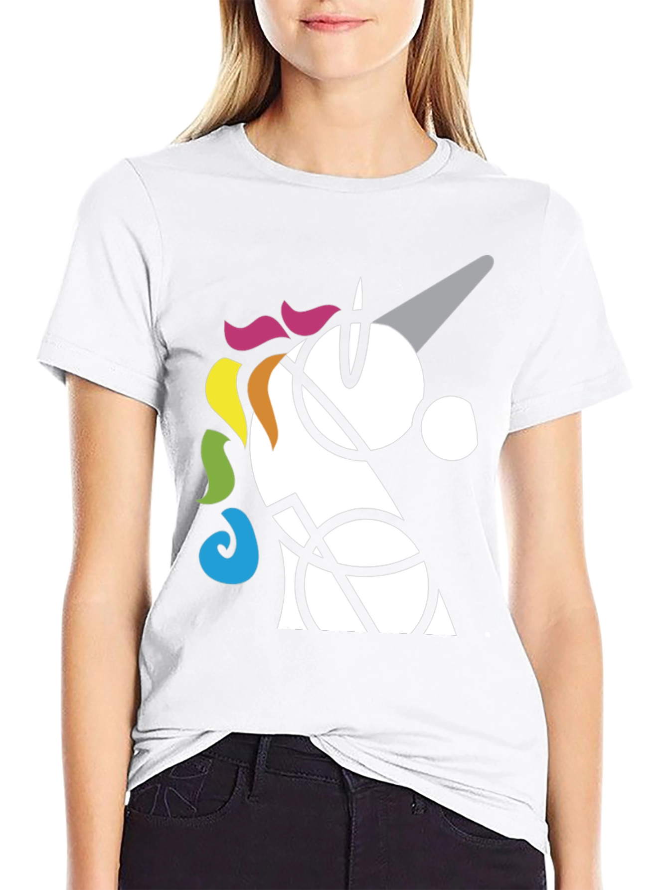 Abstract Unicorn Graphic T-Shirt