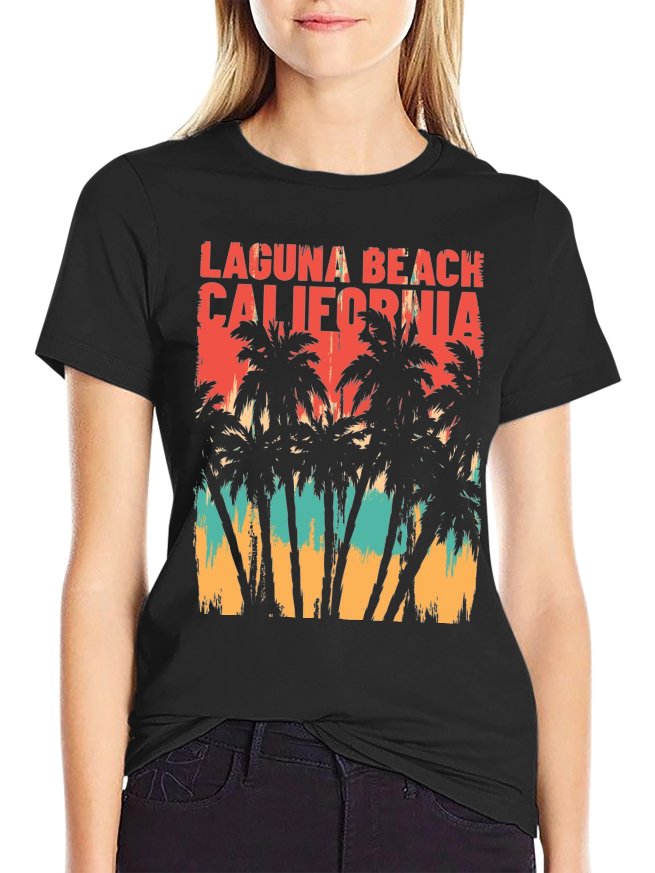 Laguna Beach California Palm Tree Graphic T-Shirt