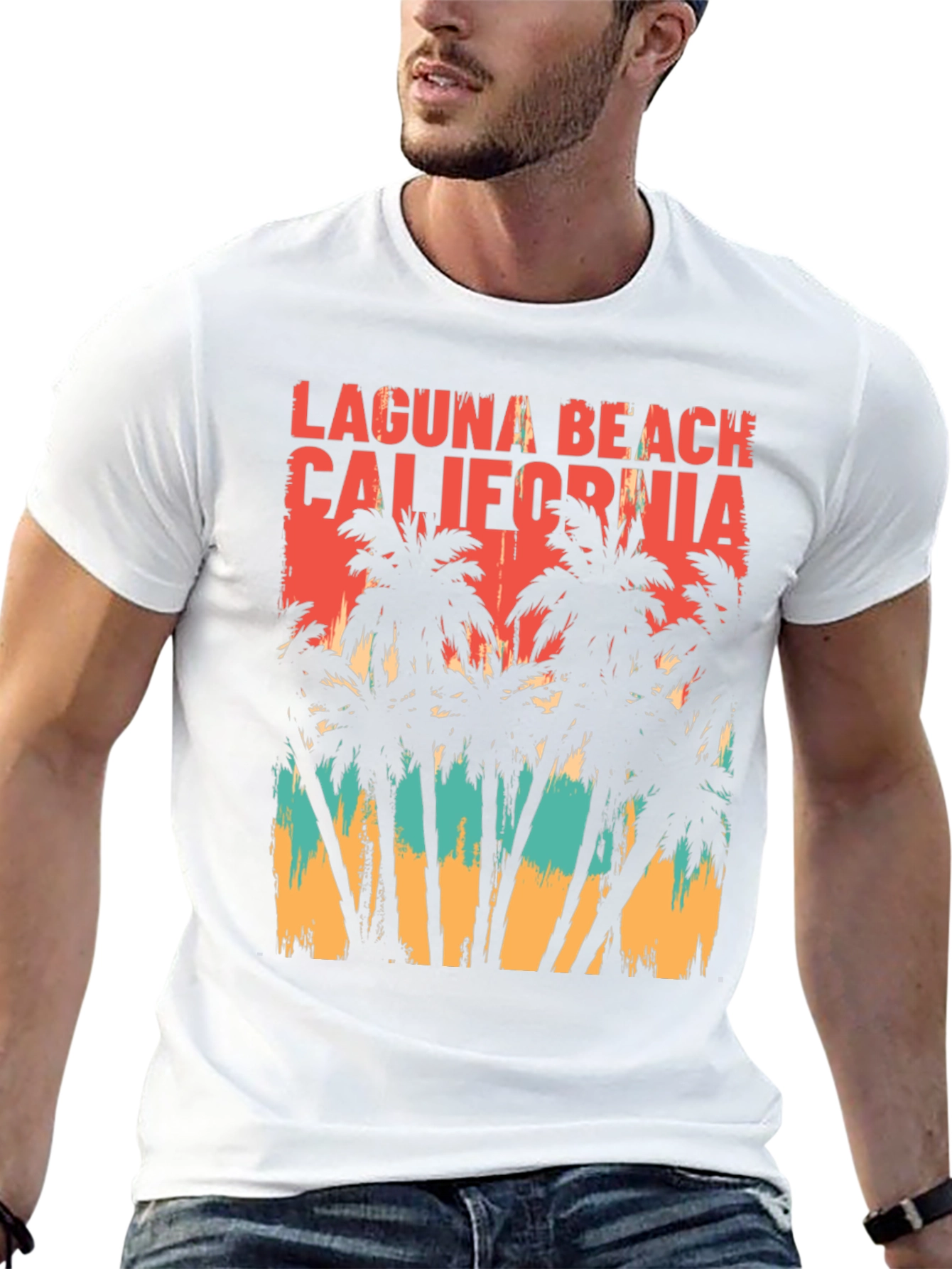 Laguna Beach California Palm Tree Graphic T-Shirt