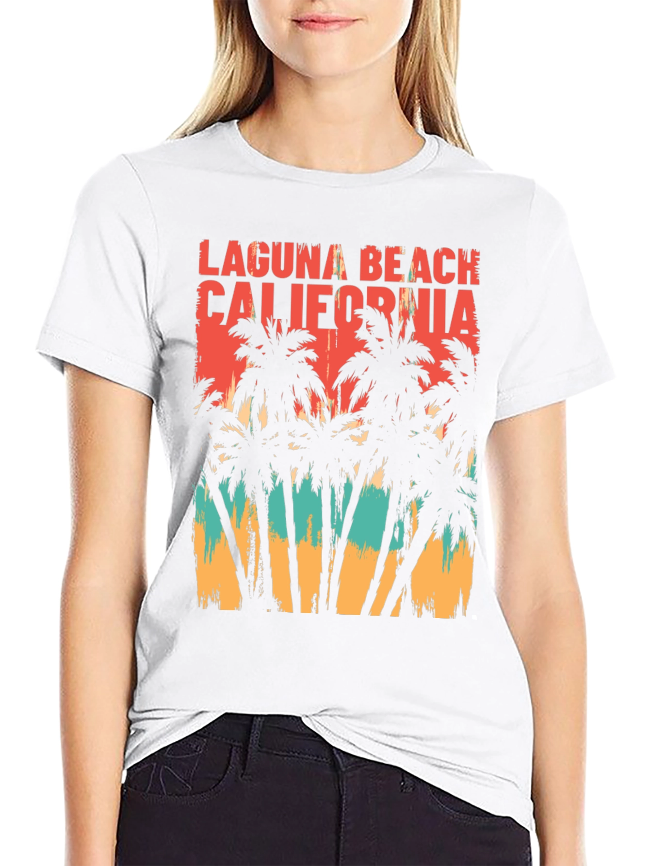 Laguna Beach California Palm Tree Graphic T-Shirt