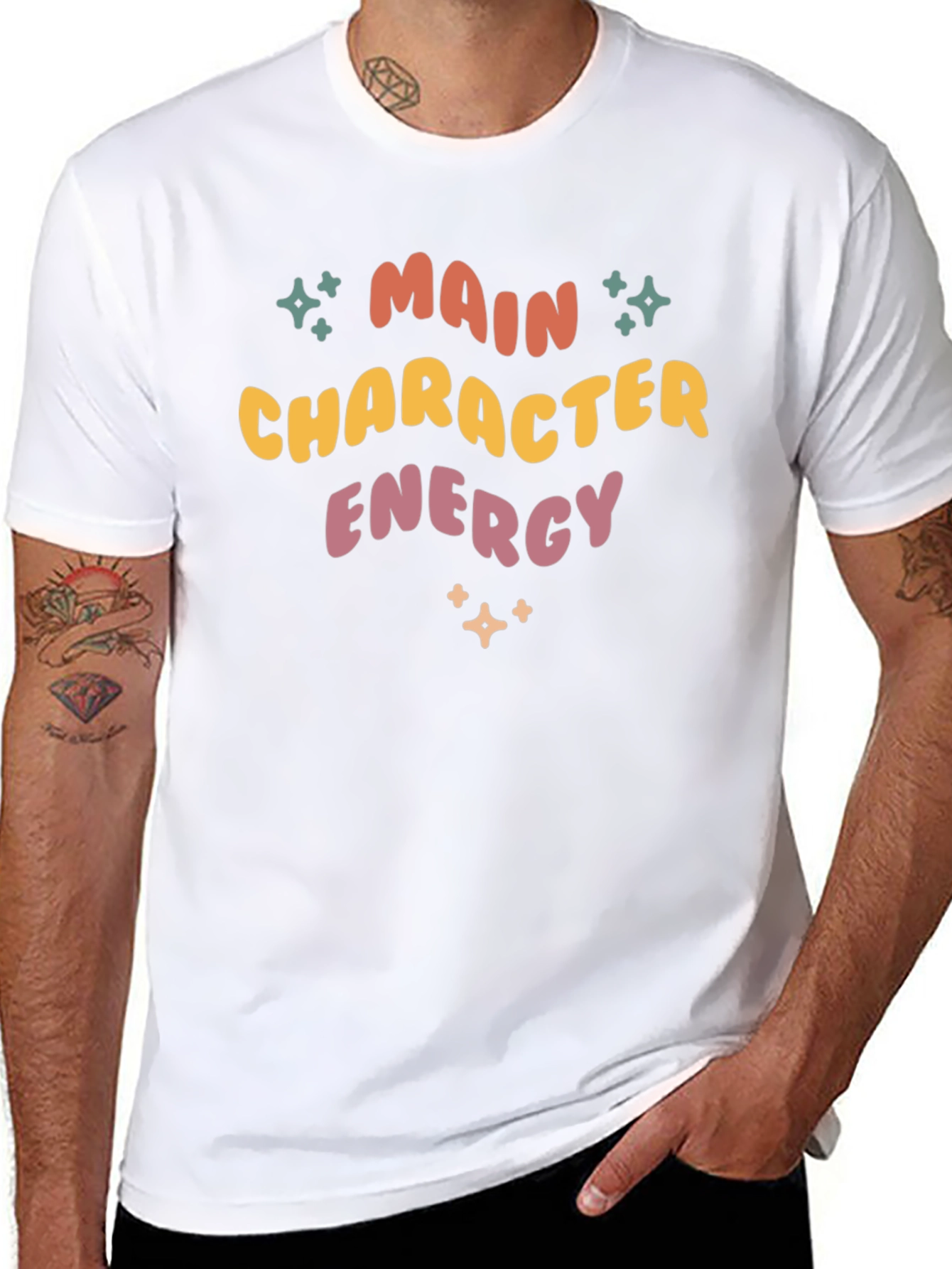 Main Character Energy T-Shirt - Retro Style Black Tee