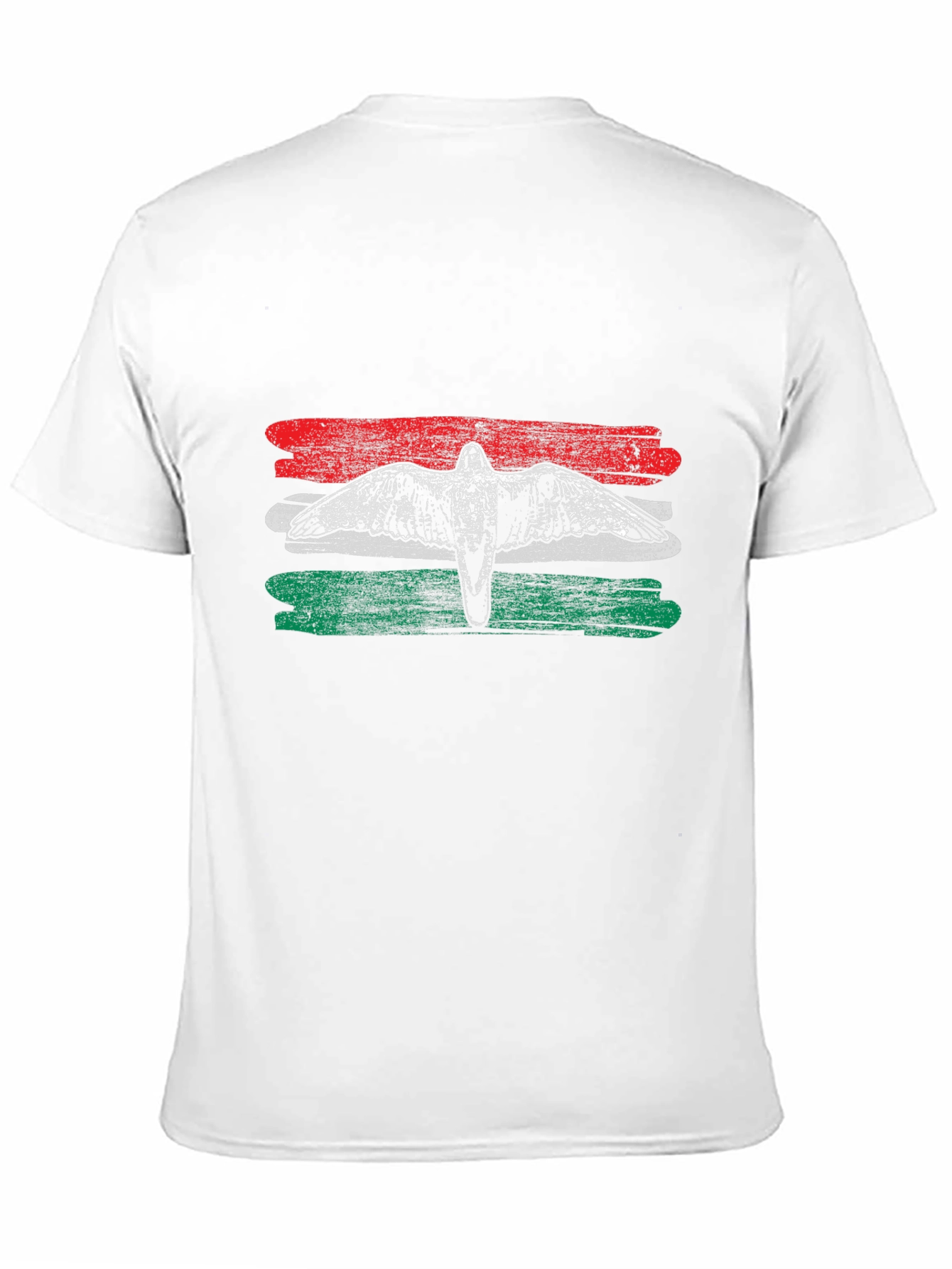 Hungary Flag Bird Graphic Tee - Black Cotton T-Shirt