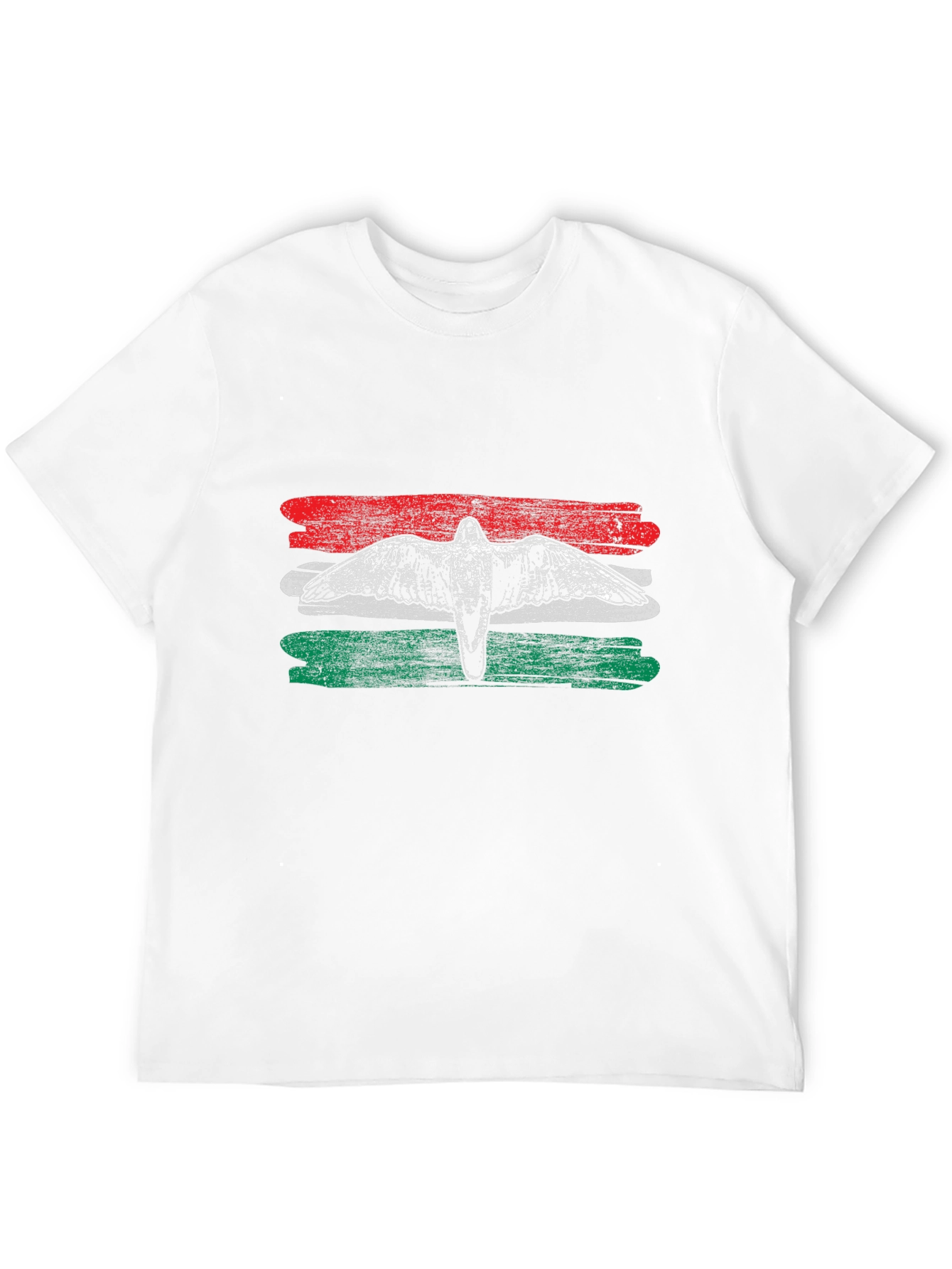 Hungary Flag Bird Graphic Tee - Black Cotton T-Shirt