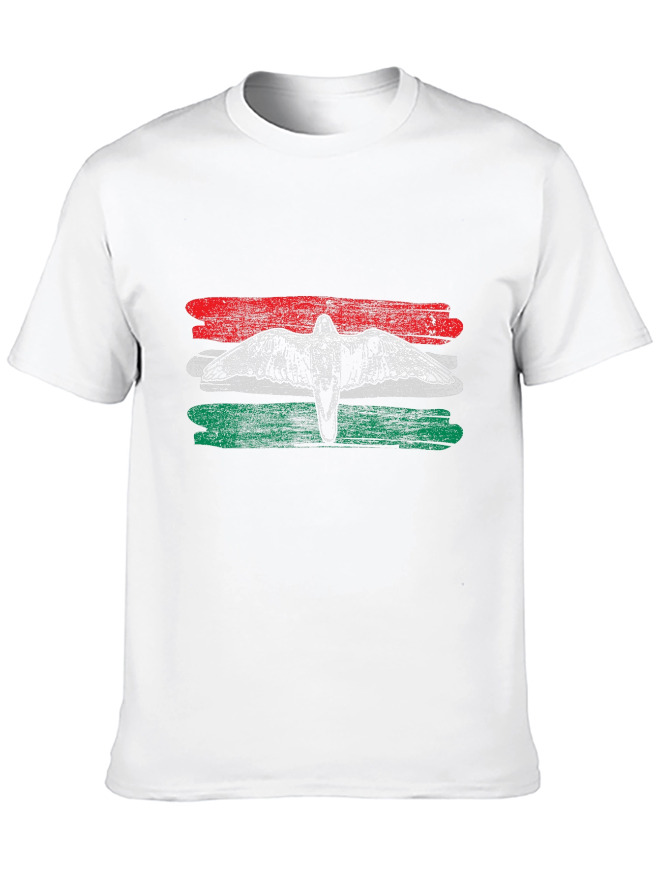 Hungary Flag Bird Graphic Tee - Black Cotton T-Shirt