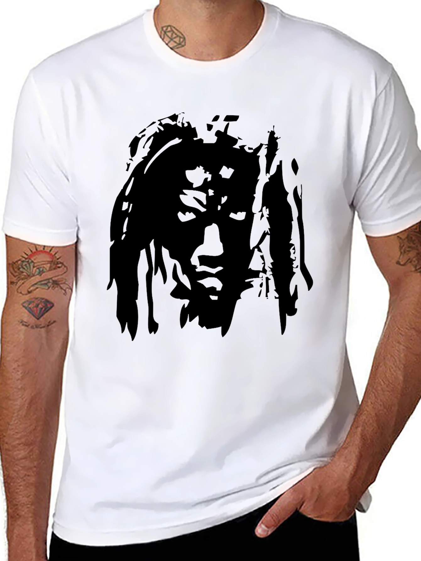 Black Dreadlocks Portrait Graphic T-Shirt