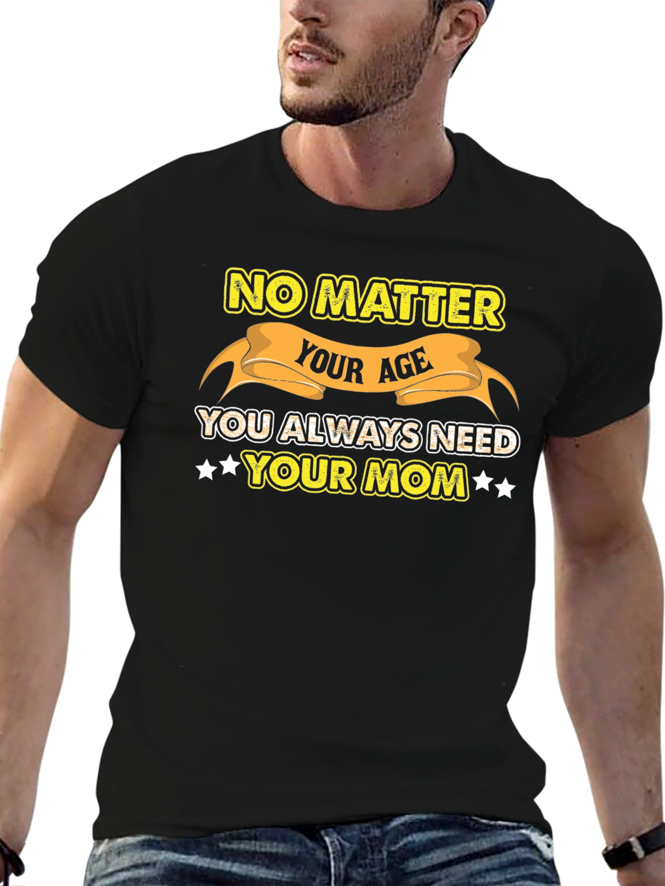 Always Need Your Mom Black Graphic Tee