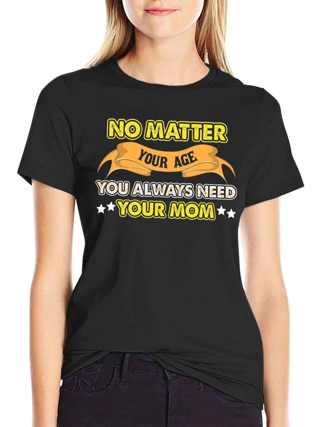 Always Need Your Mom Black Graphic Tee