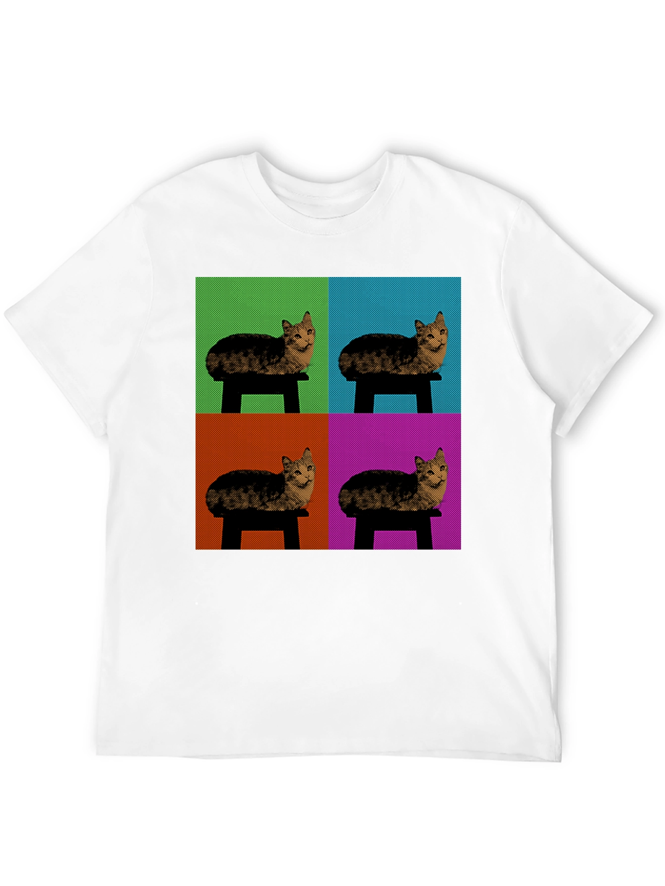 Pop Art Cat T-Shirt - Modern Graphic Tee