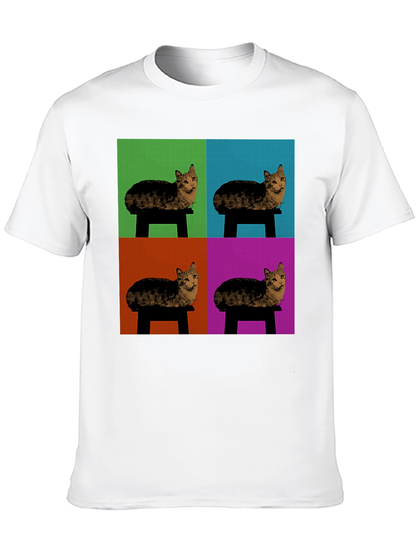 Pop Art Cat T-Shirt - Modern Graphic Tee