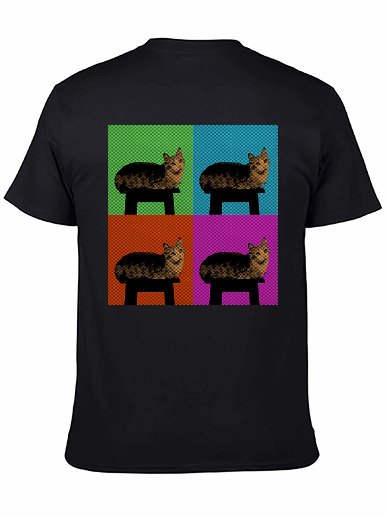 Pop Art Cat T-Shirt - Modern Graphic Tee