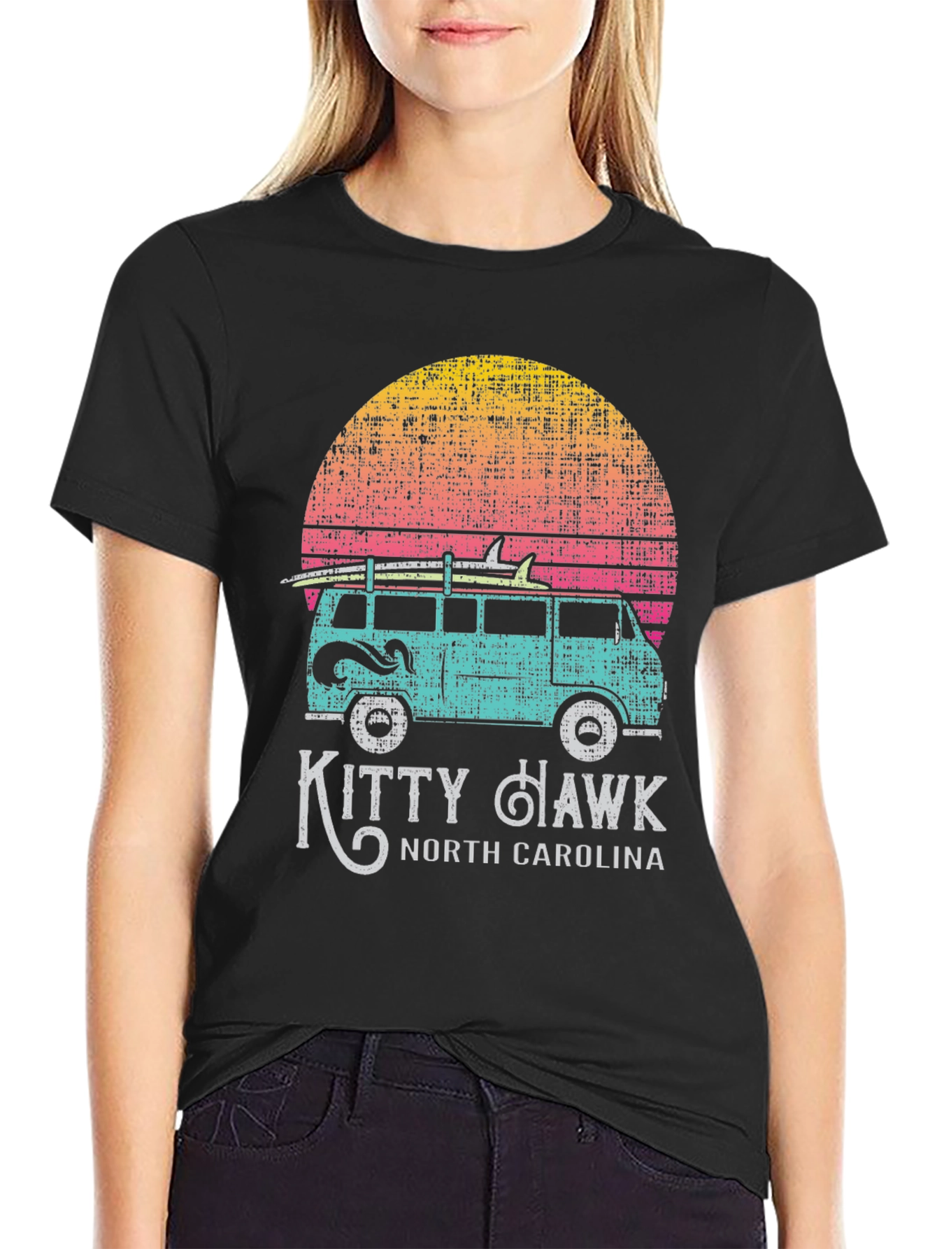 Kitty Hawk North Carolina Surf Van T-Shirt