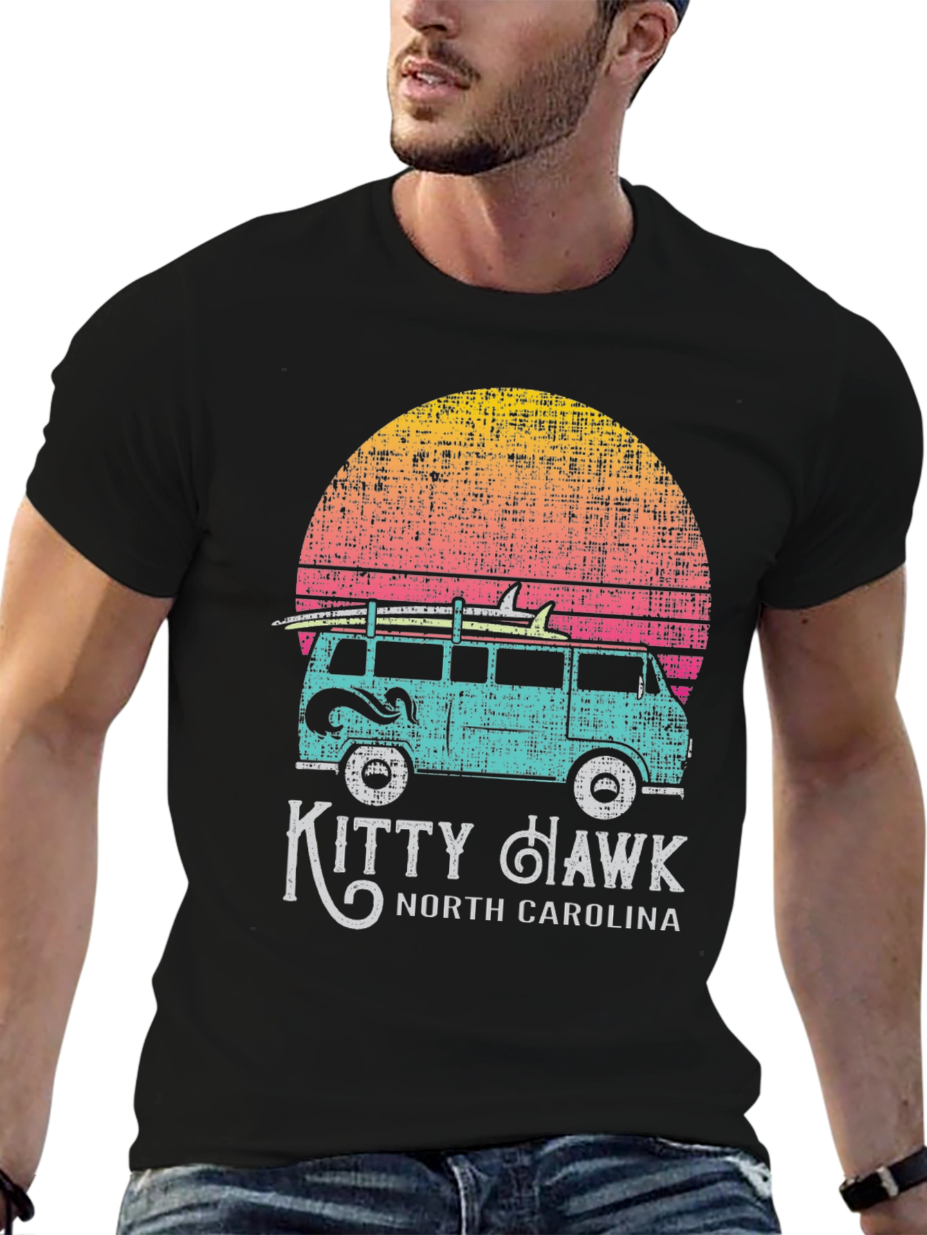 Kitty Hawk North Carolina Surf Van T-Shirt