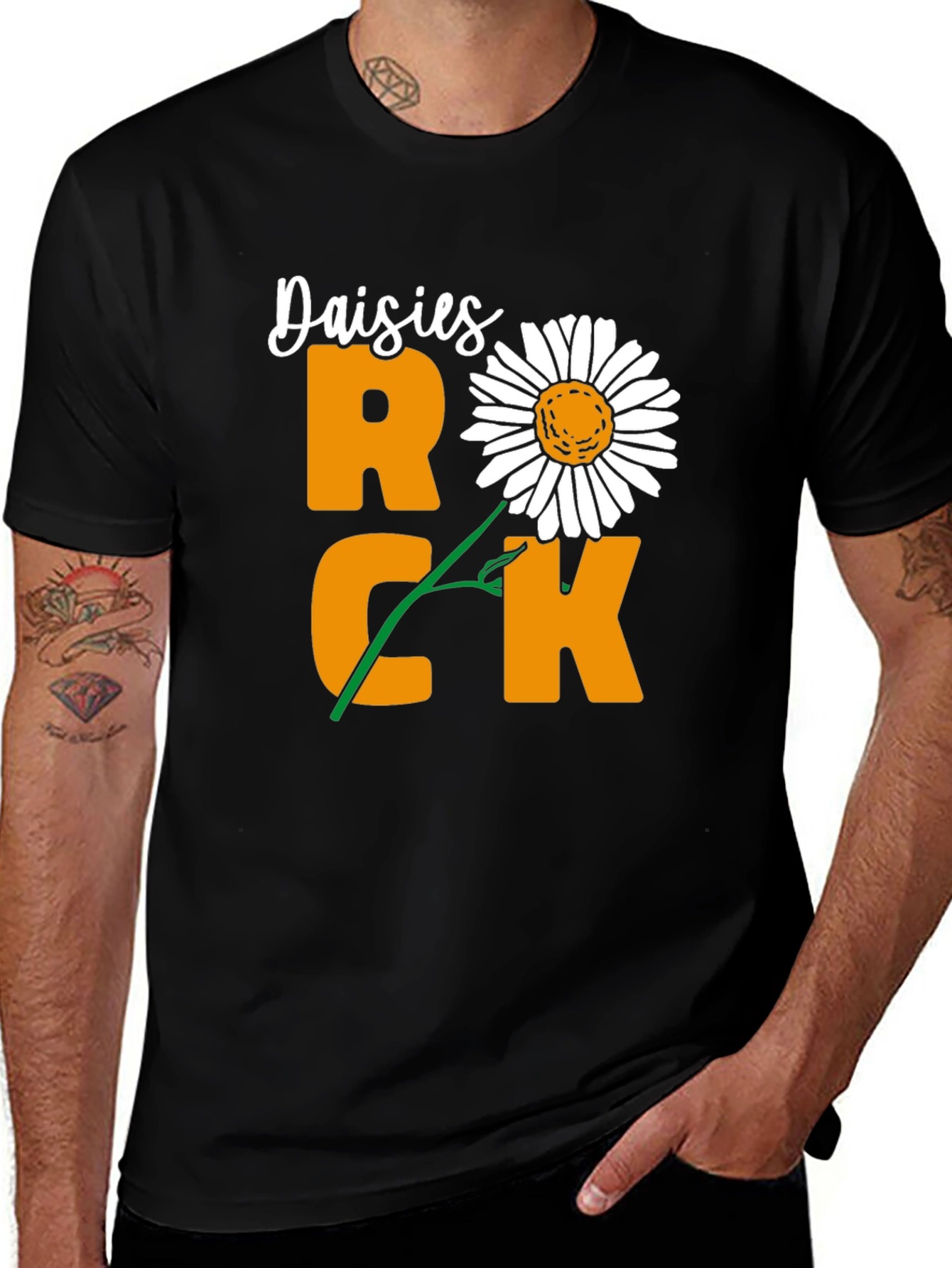 Daisies Rock T-Shirt - Unique Floral Graphic Tee