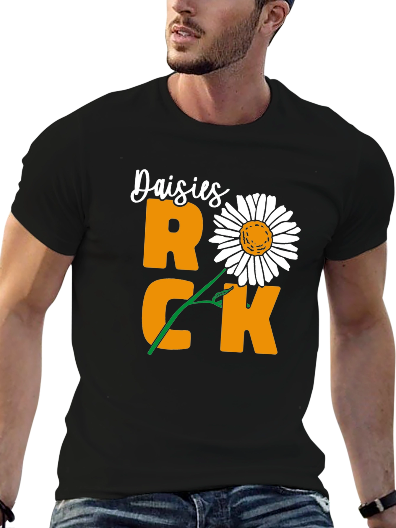 Daisies Rock T-Shirt - Unique Floral Graphic Tee