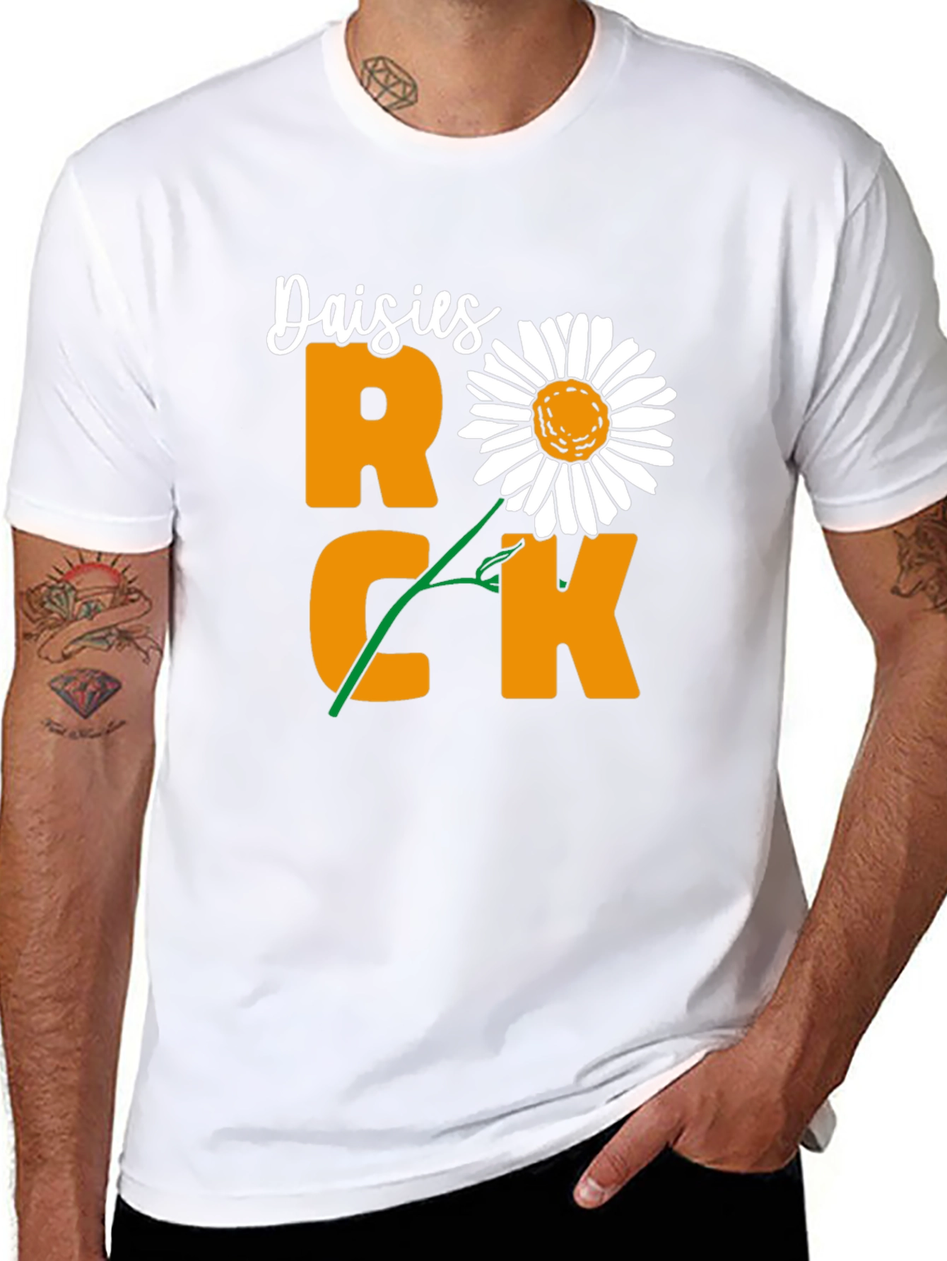 Daisies Rock T-Shirt - Unique Floral Graphic Tee