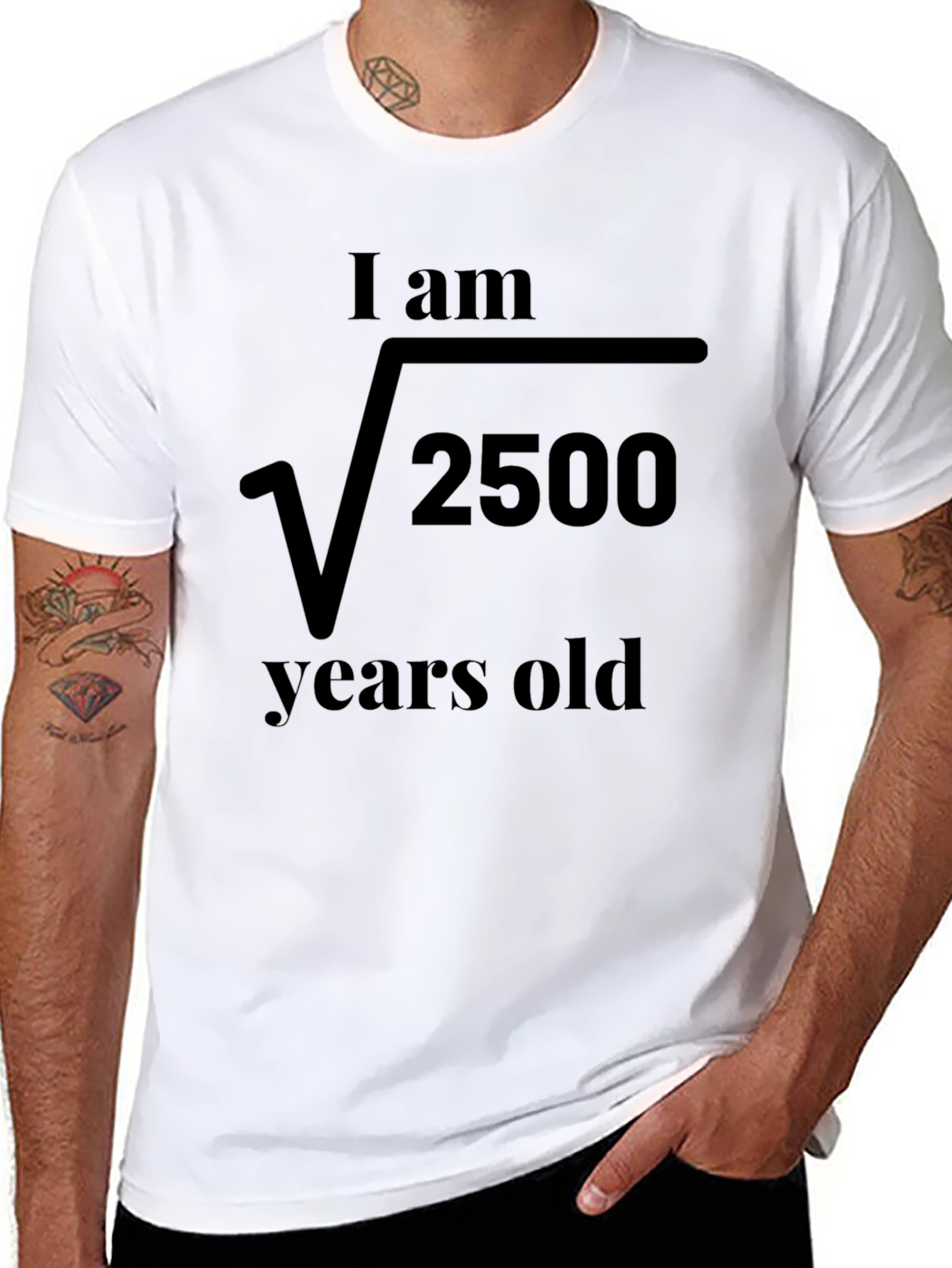 Funny Math Birthday T-Shirt: Root 2500 Years Old