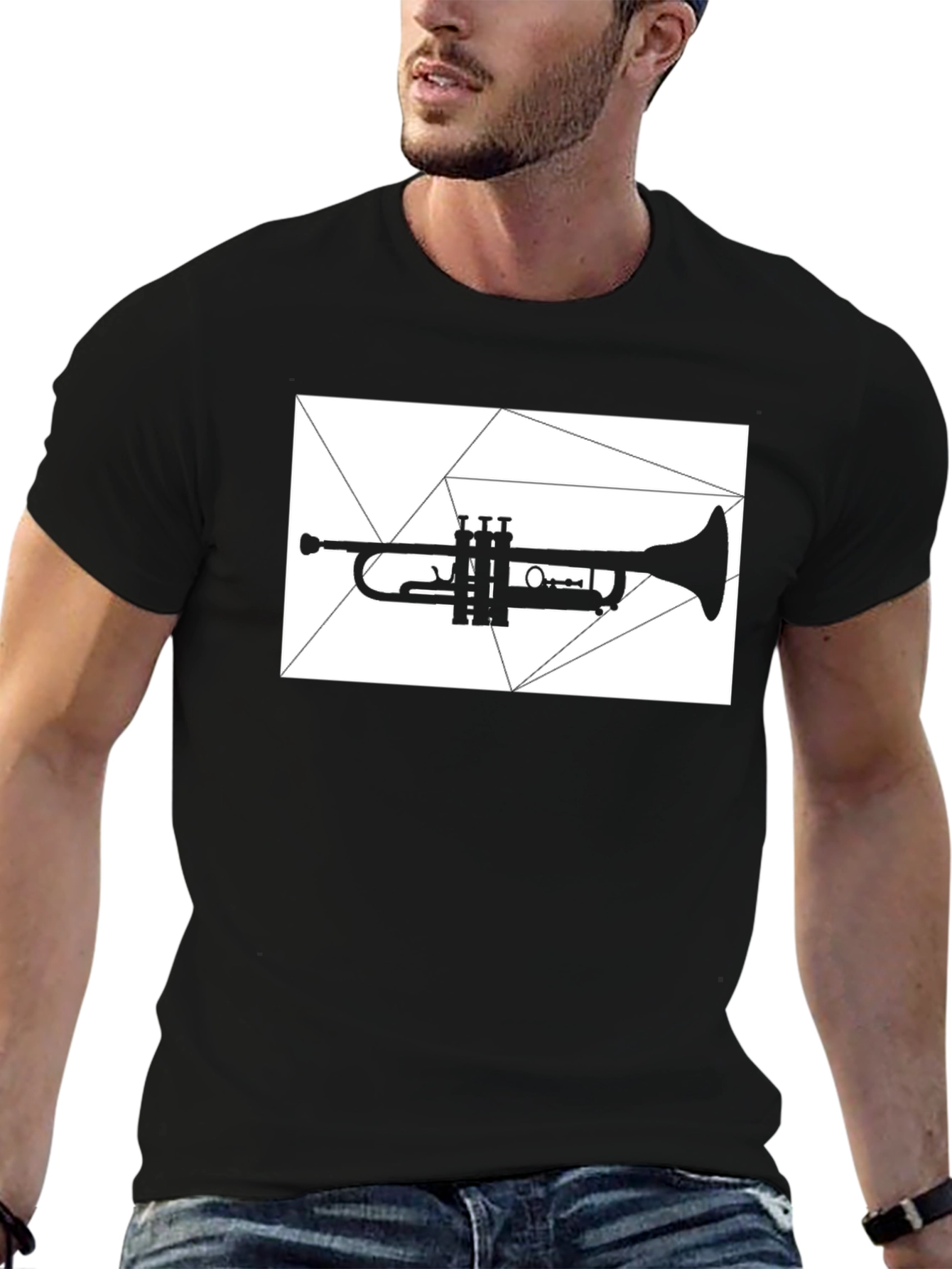 Trumpet Graphic Tee - Cool Black Shirt