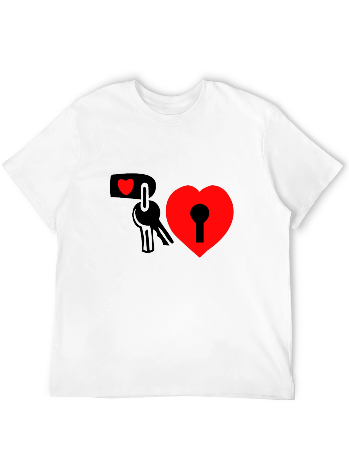 Heart Lock & Key Graphic Tee - Black