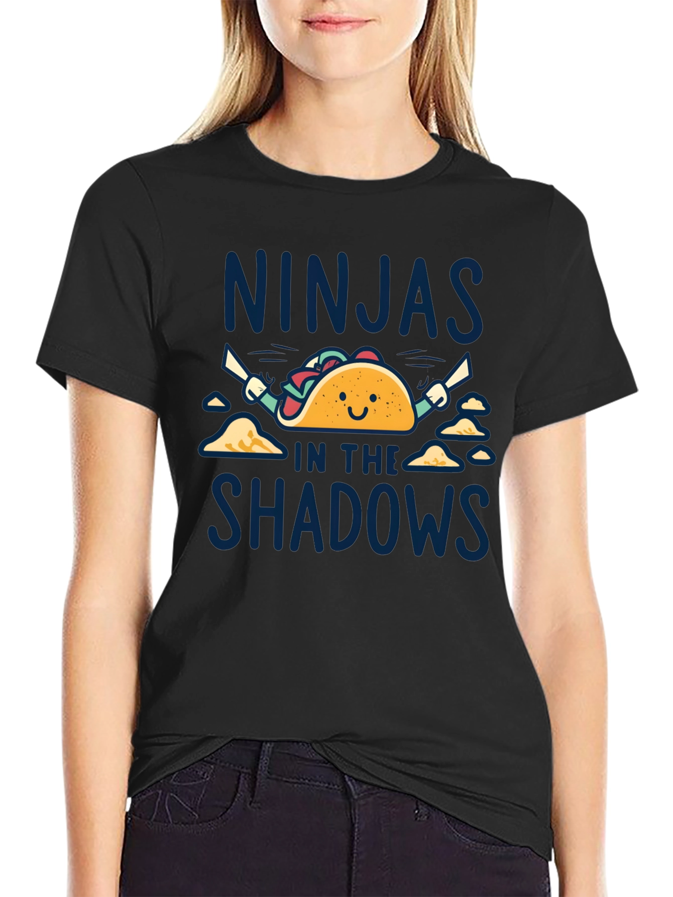 Taco Ninja Graphic Tee - Black Cotton T-Shirt