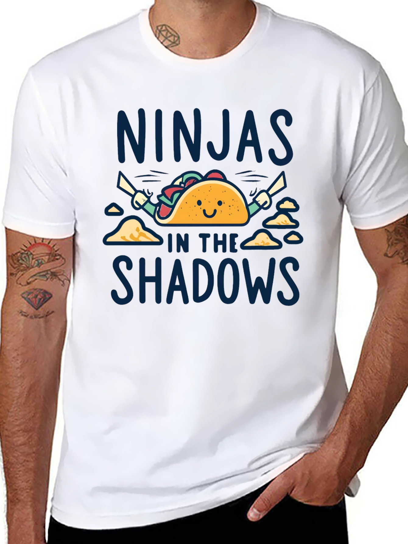 Taco Ninja Graphic Tee - Black Cotton T-Shirt