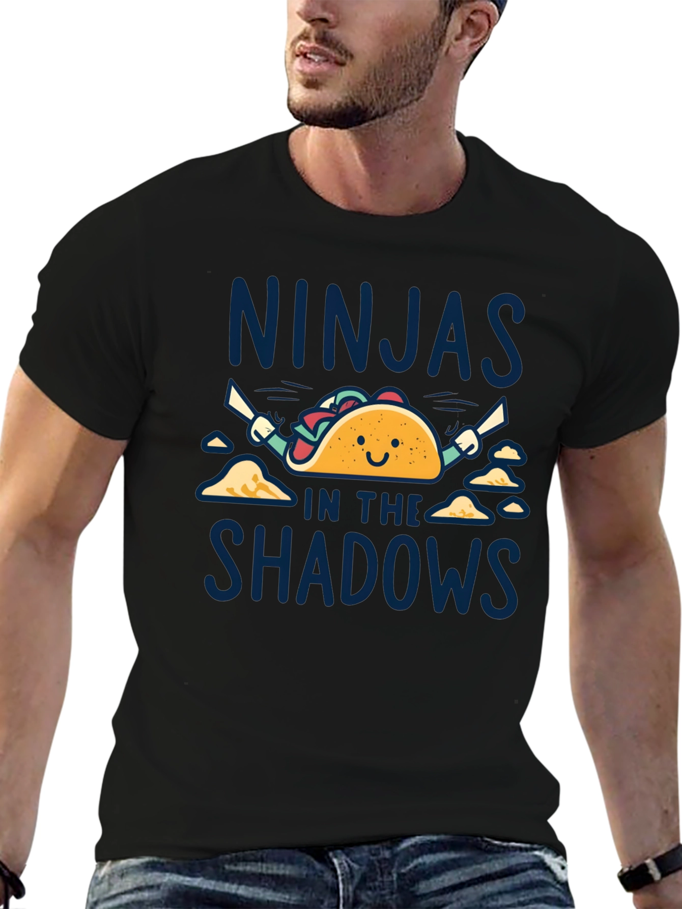 Taco Ninja Graphic Tee - Black Cotton T-Shirt