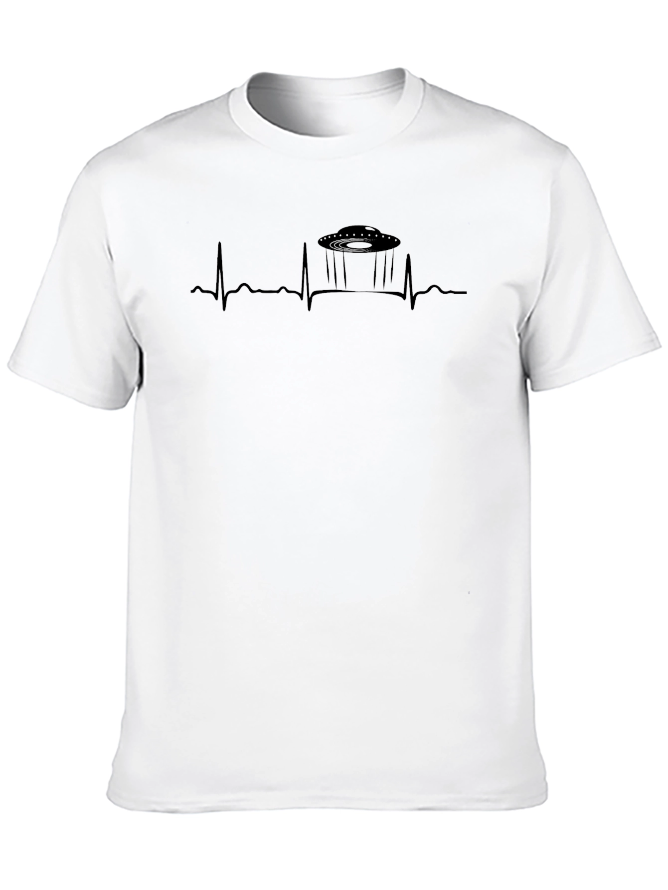 UFO Heartbeat Graphic T-Shirt - Black
