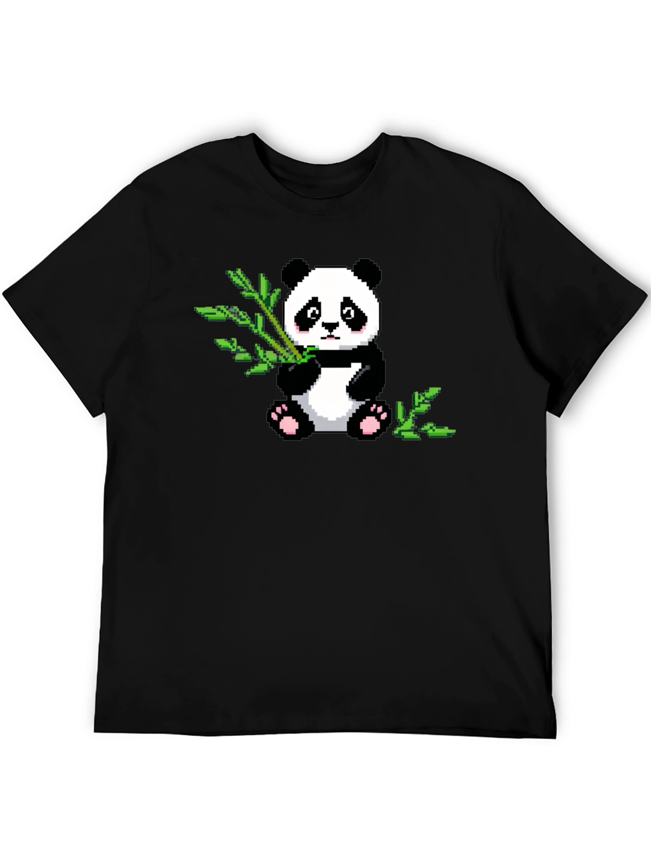 Pixel Panda T-Shirt - Cute Black Tee