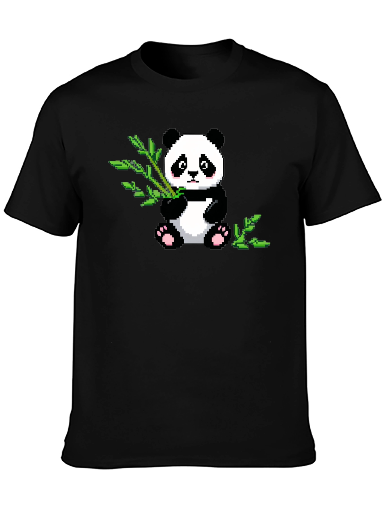 Pixel Panda T-Shirt - Cute Black Tee